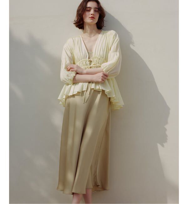  「《予約》【洗える】コットンギャザーブラウス」|シャツ・ブラウス|