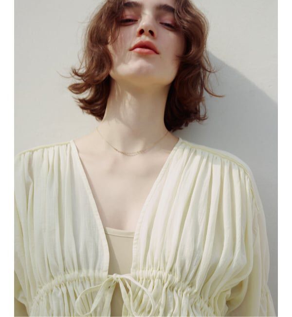  「《予約》【洗える】コットンギャザーブラウス」|シャツ・ブラウス|