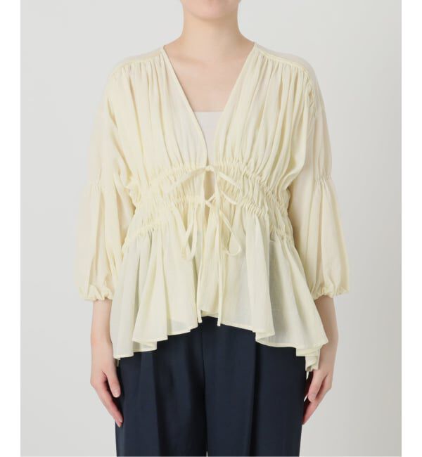  「《予約》【洗える】コットンギャザーブラウス」|シャツ・ブラウス|