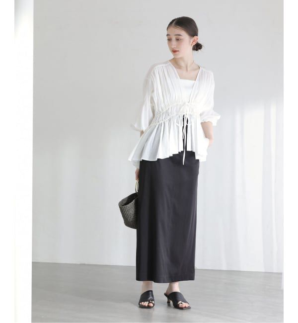  「《予約》【洗える】コットンギャザーブラウス」|シャツ・ブラウス|
