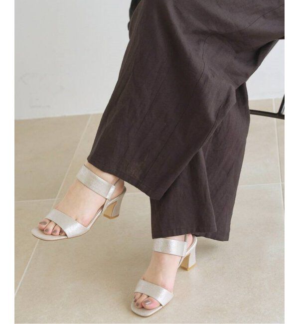  「《追加》6cmゴムストラップサンダル」|サンダル|シルバー