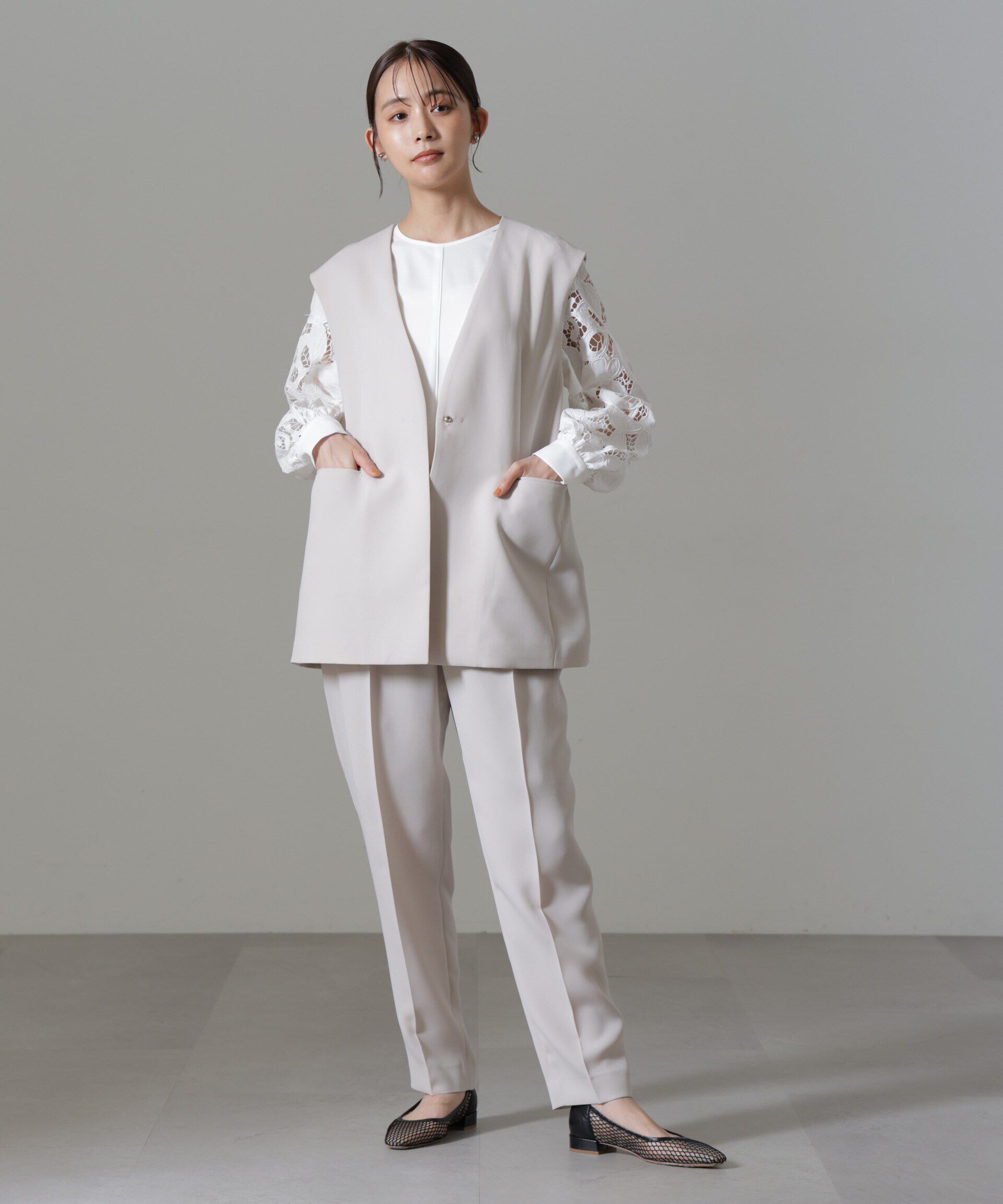 nano･universe「イージーケアダブルクロス ジレ(セットアップ可)」|テーラードジャケット|