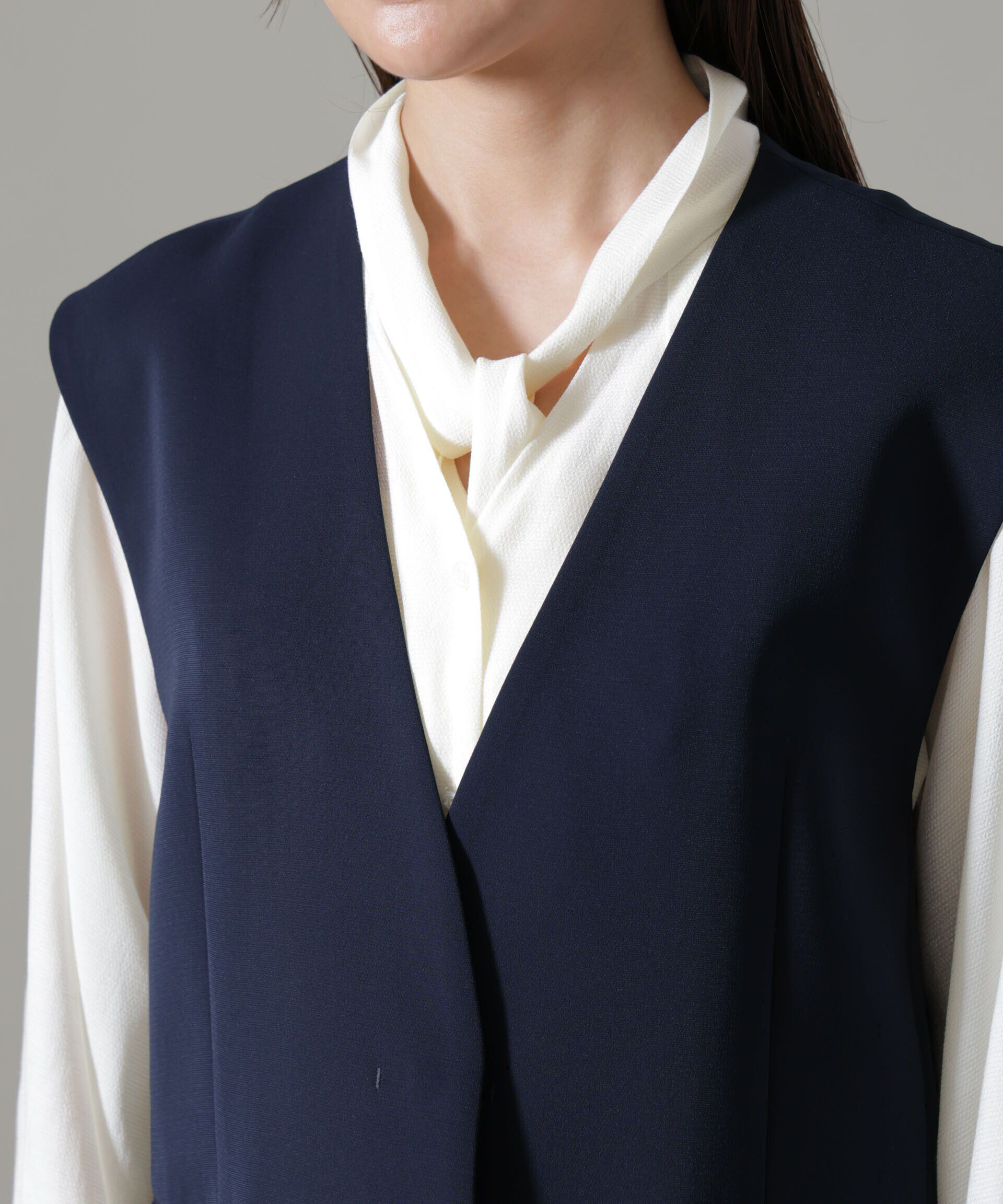 nano･universe「イージーケアダブルクロス ジレ(セットアップ可)」|テーラードジャケット|