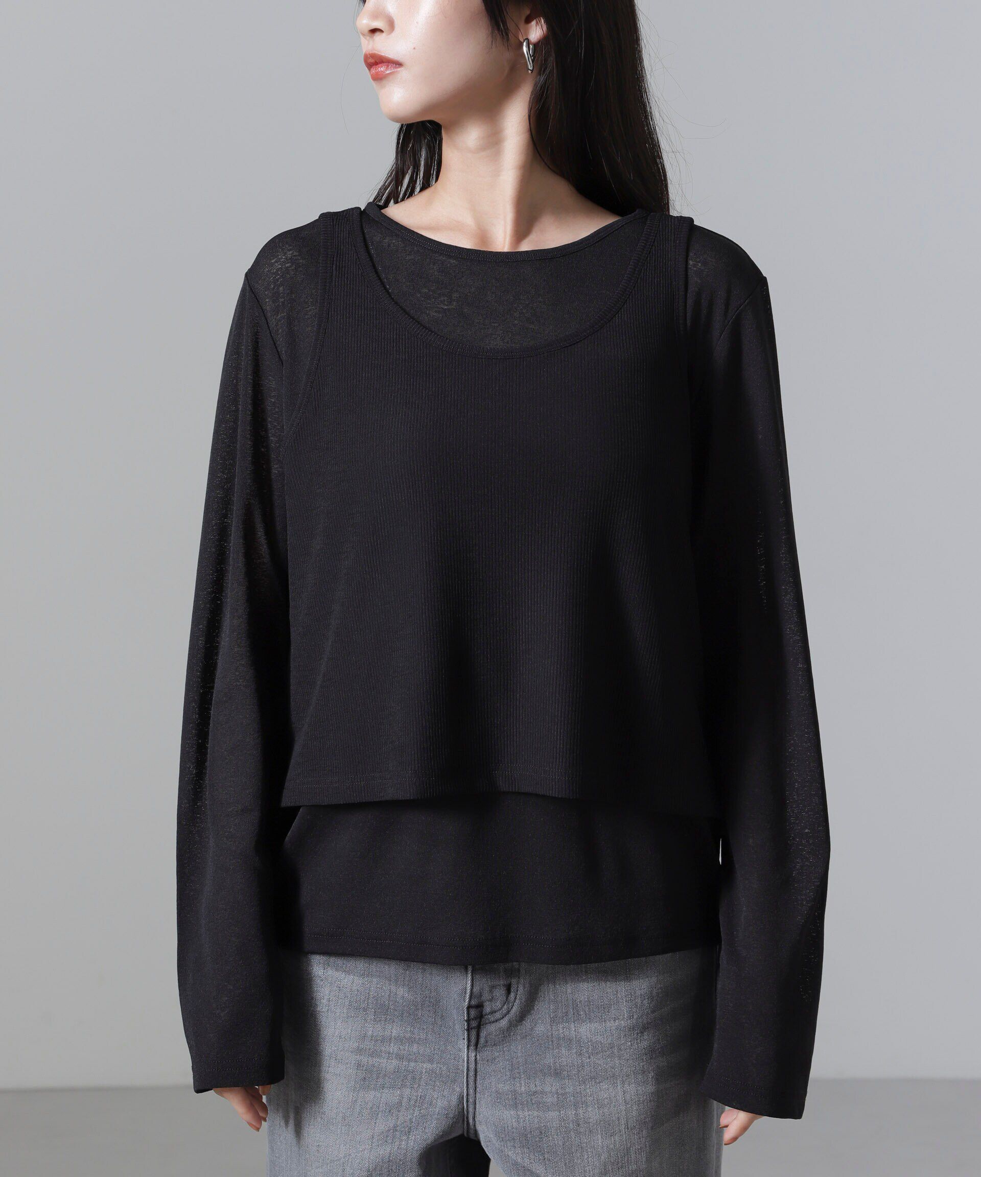 nano･universe「シアーレイヤードアンサンブルカットトップス」|Tシャツ・カットソー|