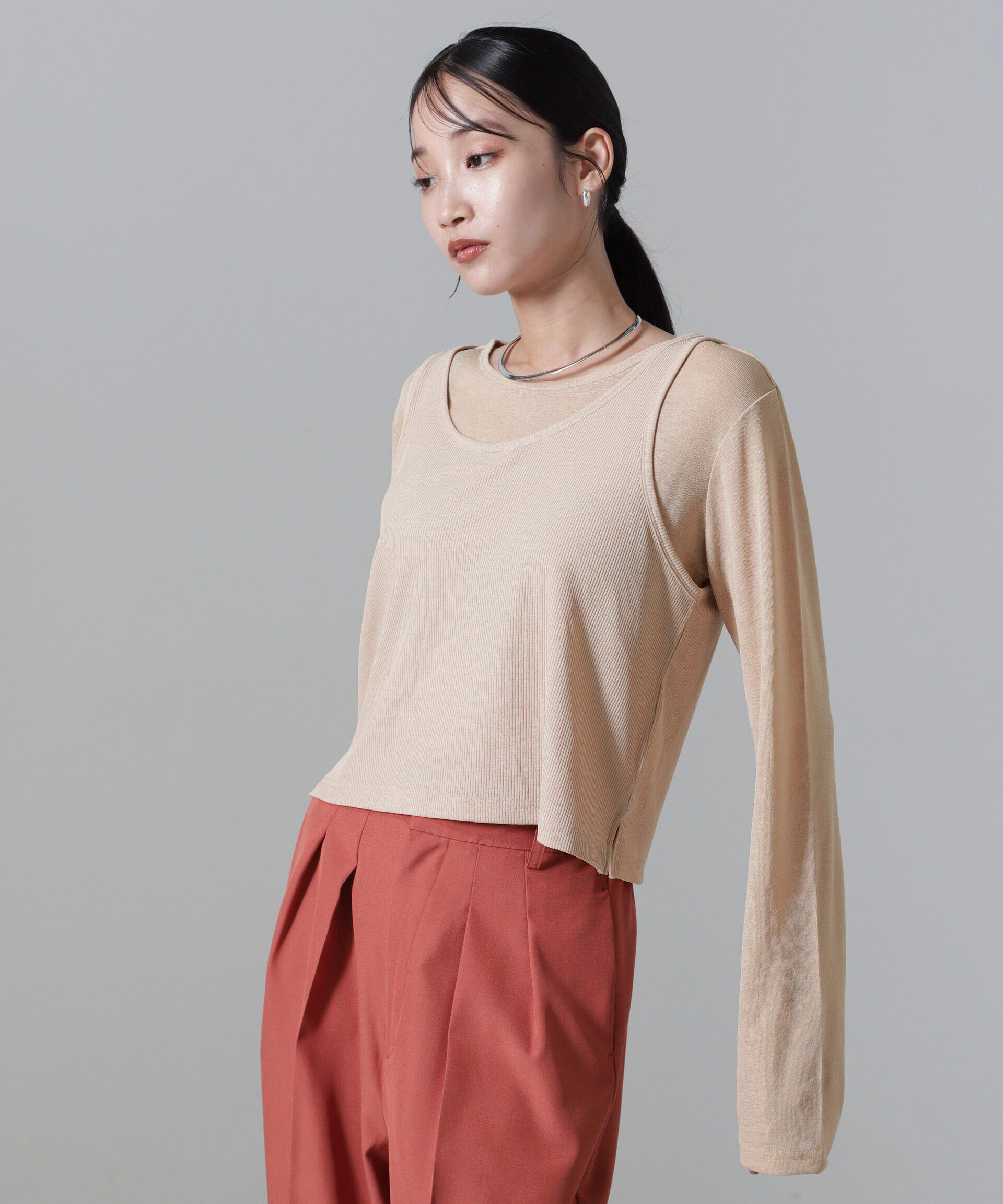 nano･universe「シアーレイヤードアンサンブルカットトップス」|Tシャツ・カットソー|