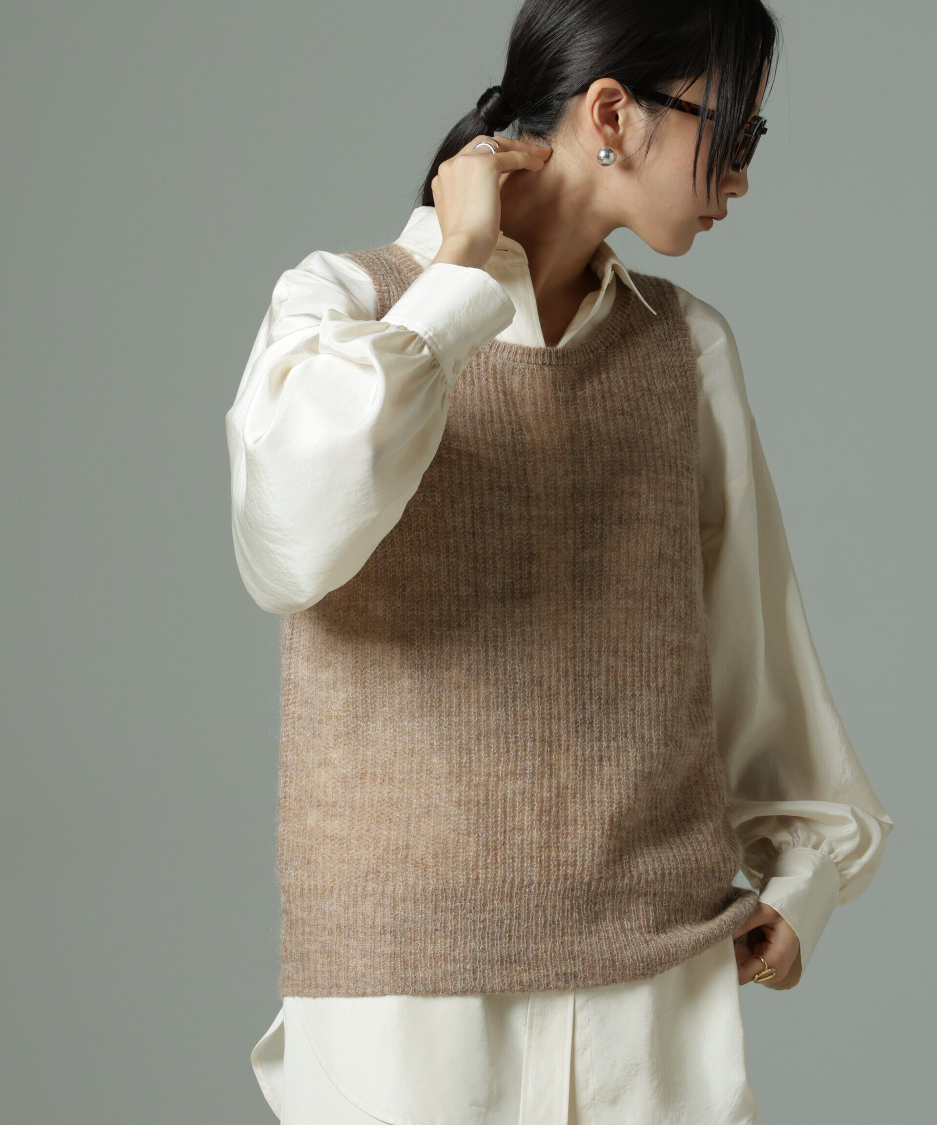 nano･universe「モヘヤ混タンクニットトップス(セットアップ可)」|ニット・セーター|