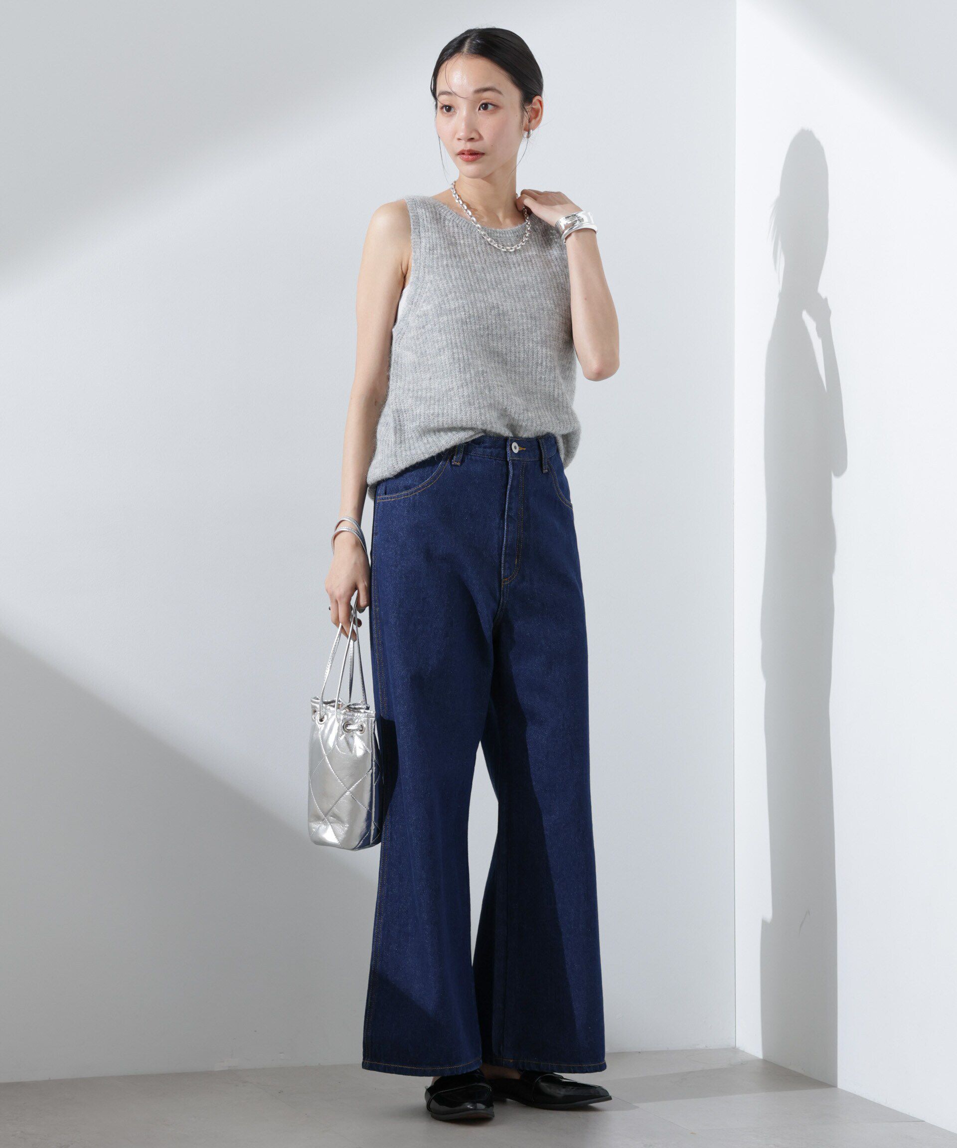 nano･universe「ワイドデニムパンツ（セットアップ可）」|チノ|