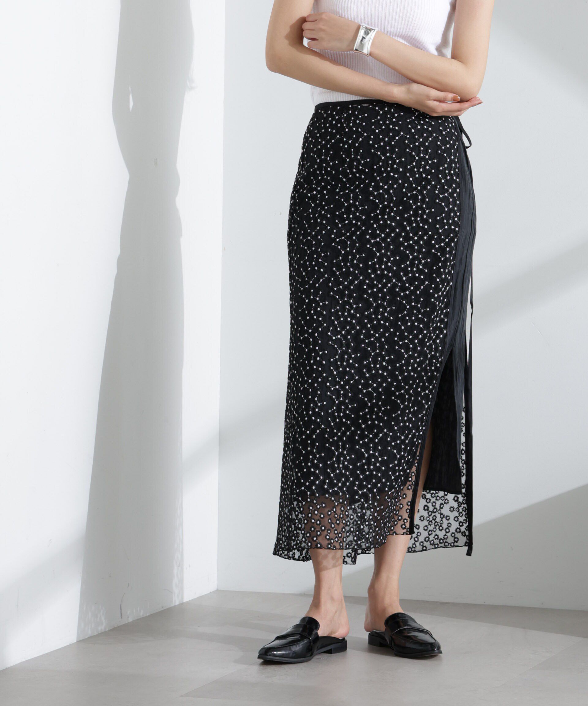 nano･universe「レースラップスカート」|スカート|