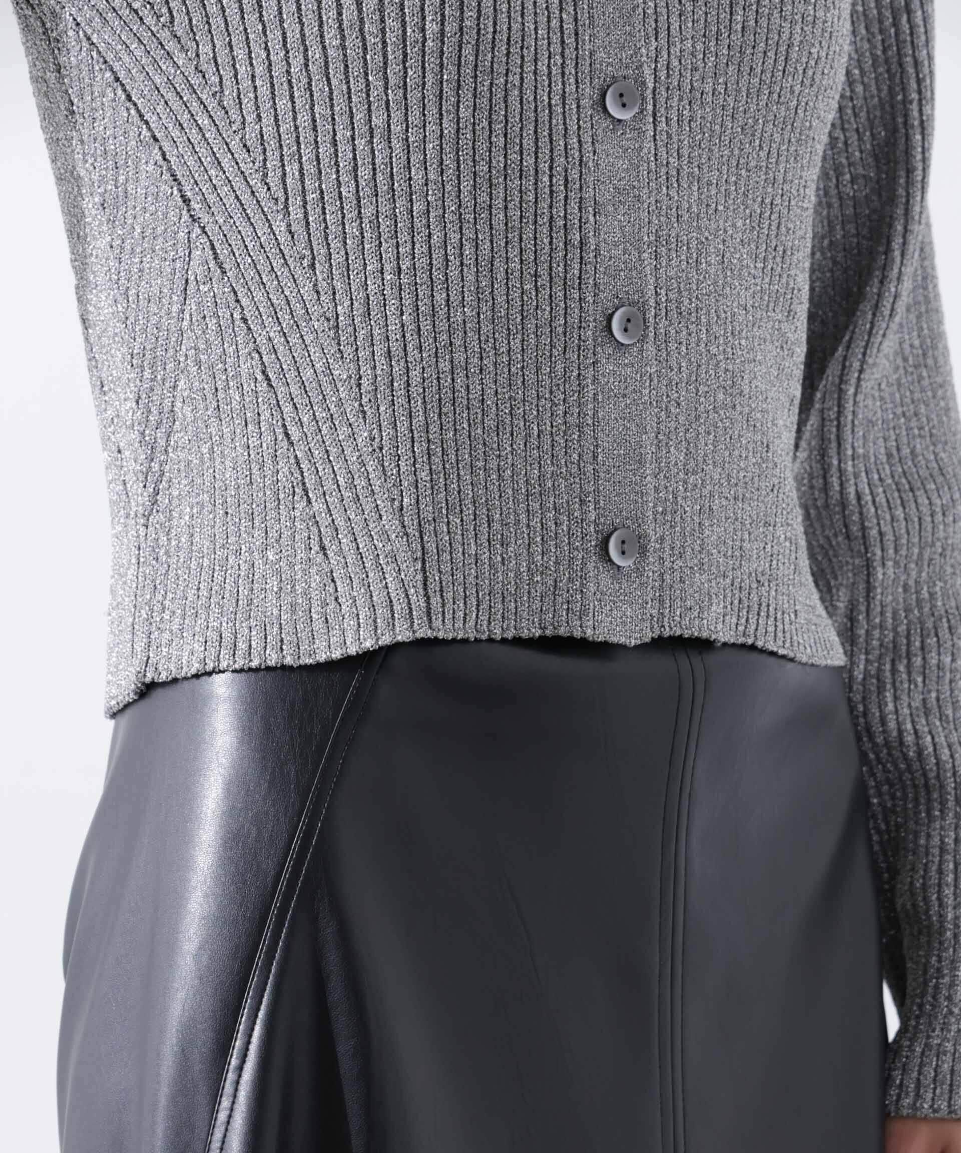 nano･universe「グリッターラメニットカーディガン（セットアップ可）」|ニット・セーター|