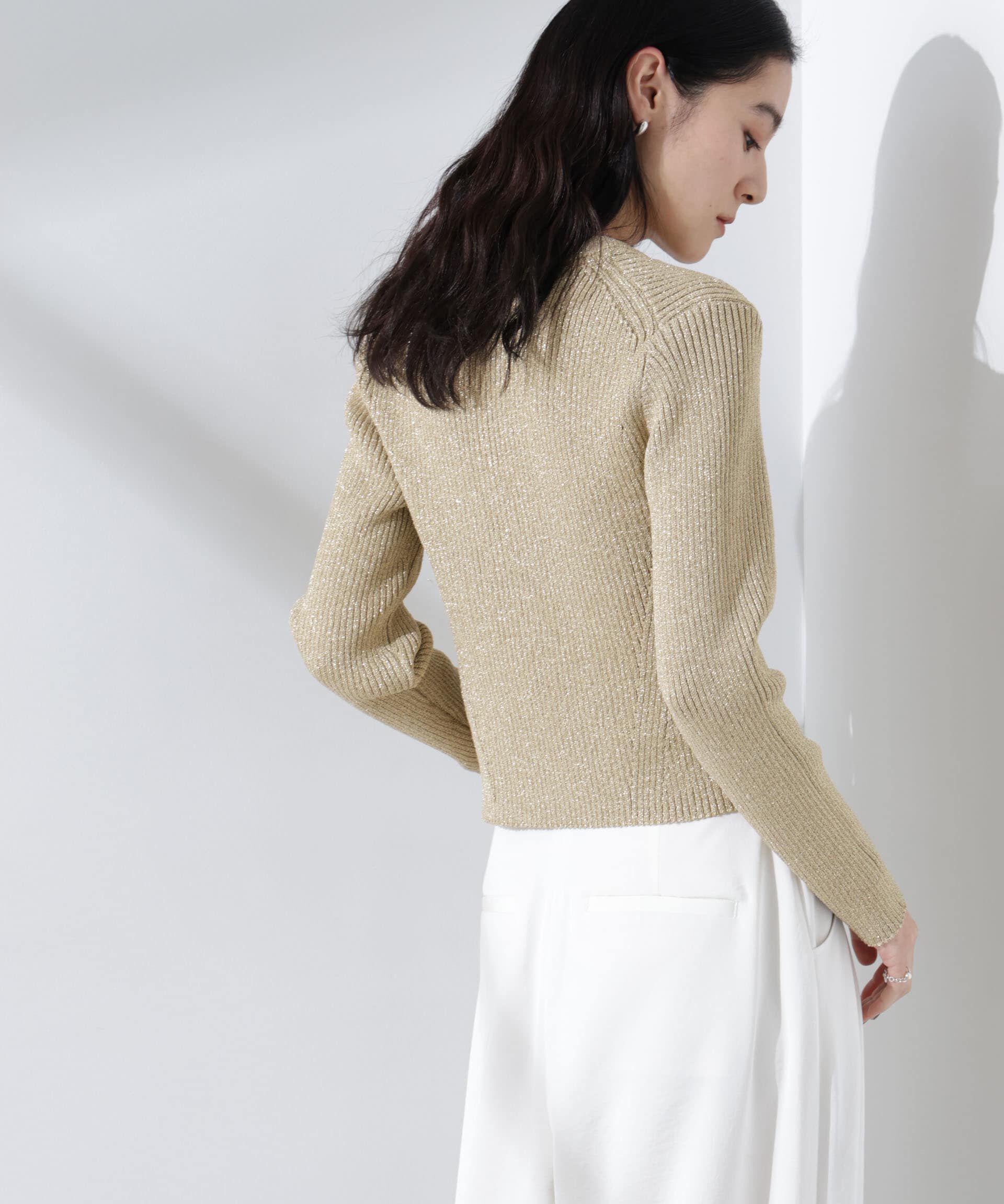 nano･universe「グリッターラメニットカーディガン（セットアップ可）」|ニット・セーター|