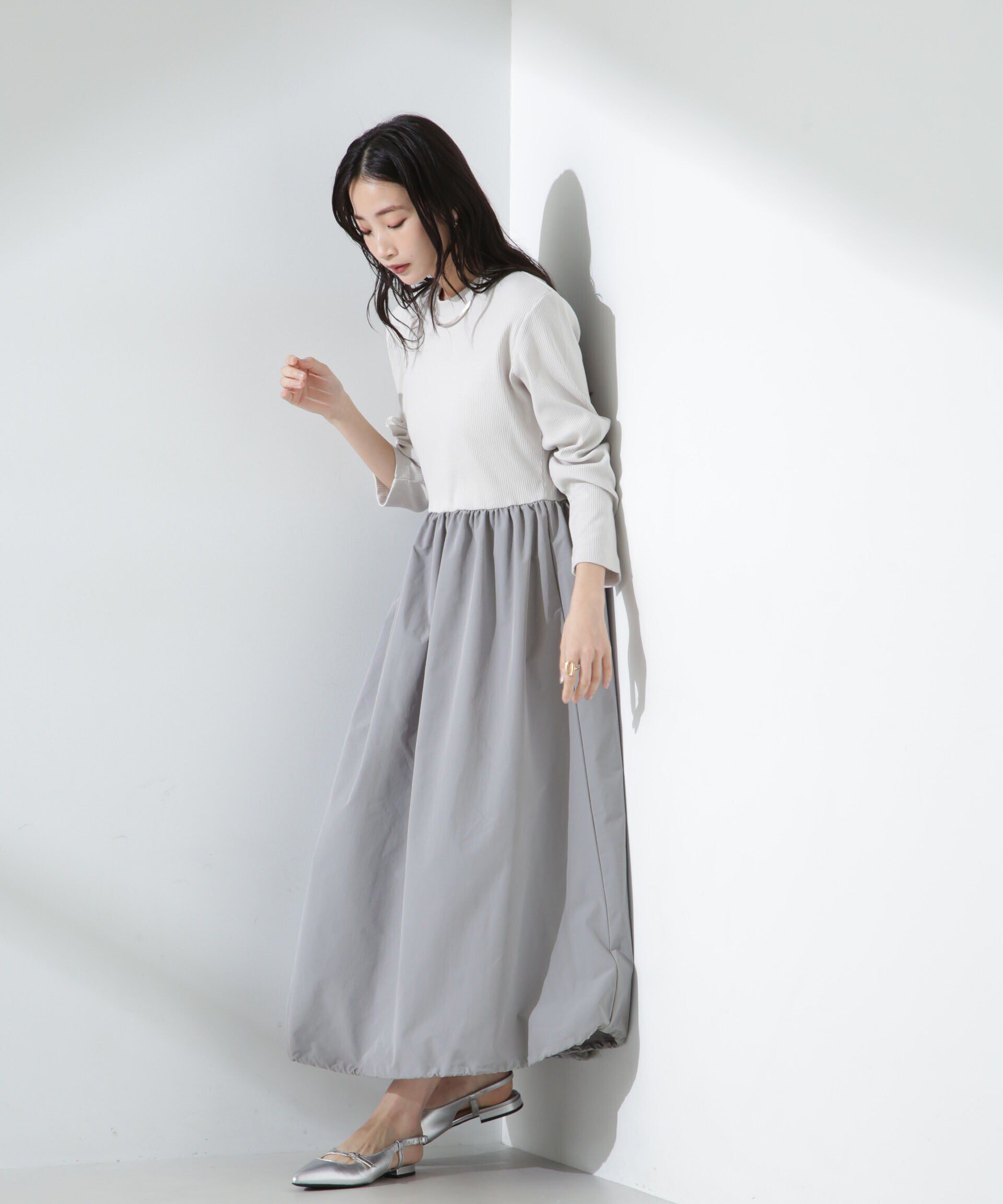 nano･universe「バルーン2WAYコンビワンピース」|ワンピース|