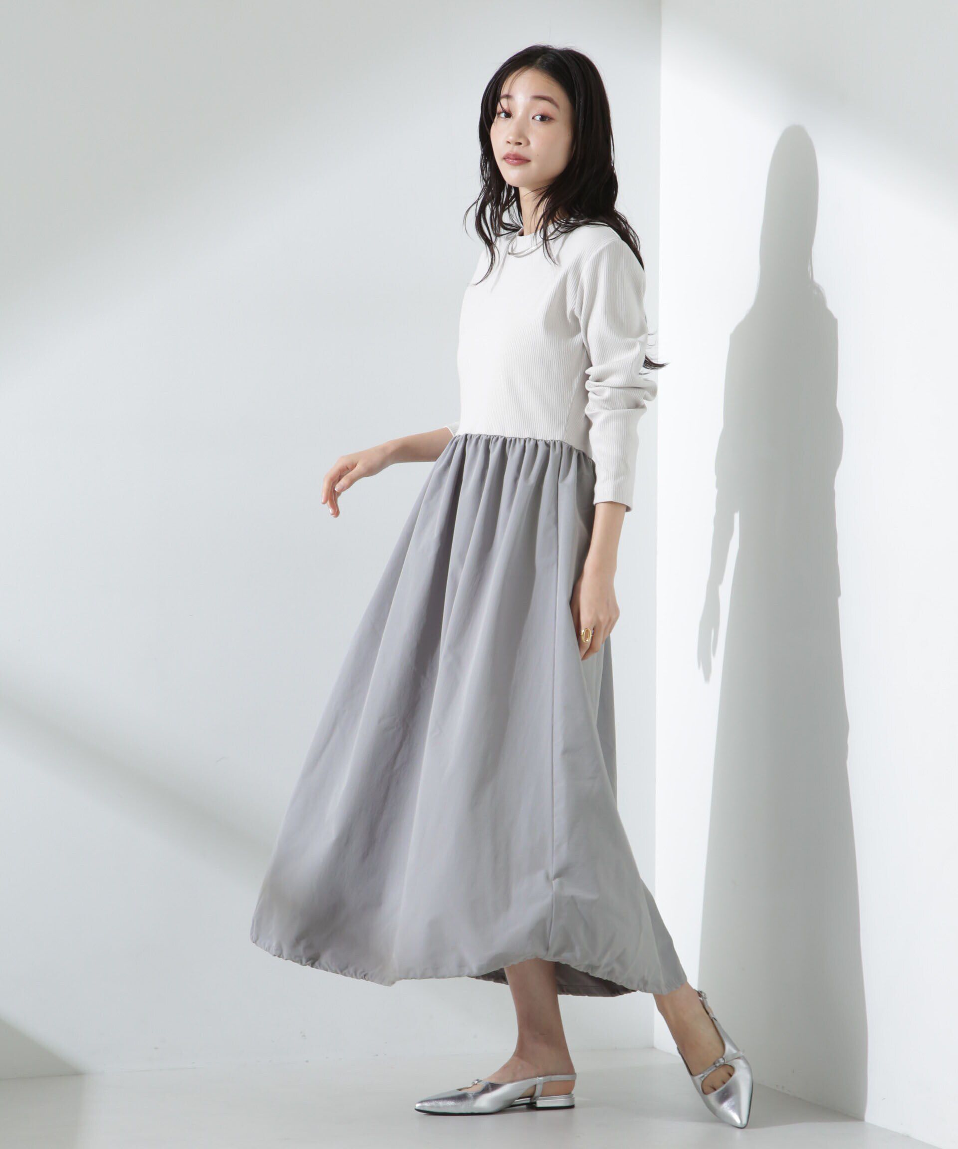 nano･universe「バルーン2WAYコンビワンピース」|ワンピース|