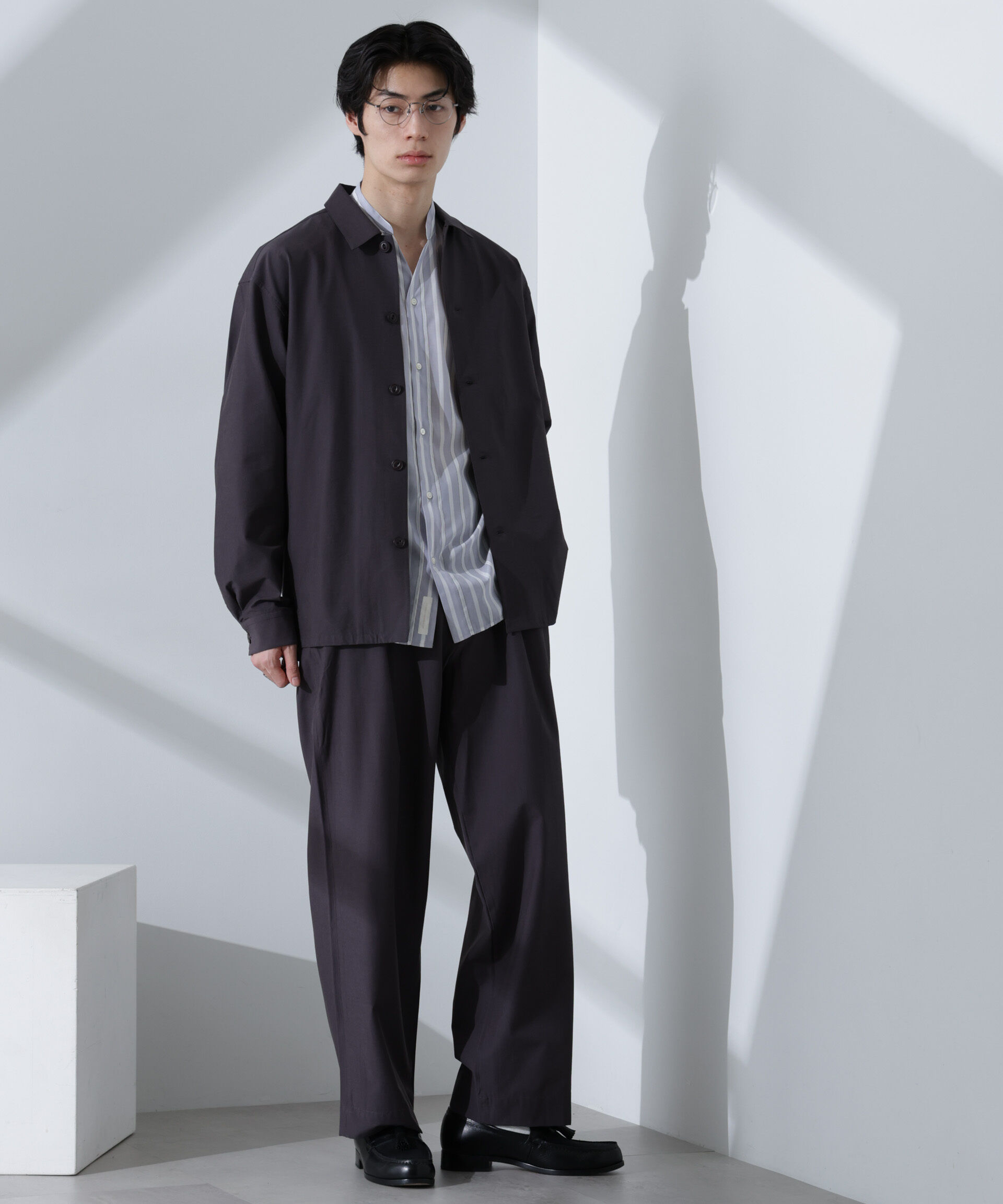 nano･universe「ストレッチワイドイージーパンツ(セットアップ可)」|チノ|