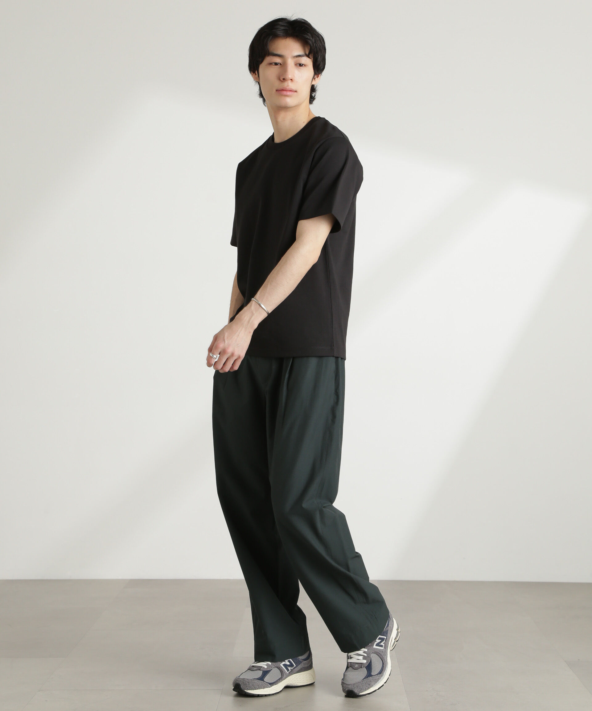 nano･universe「ストレッチワイドイージーパンツ(セットアップ可)」|チノ|