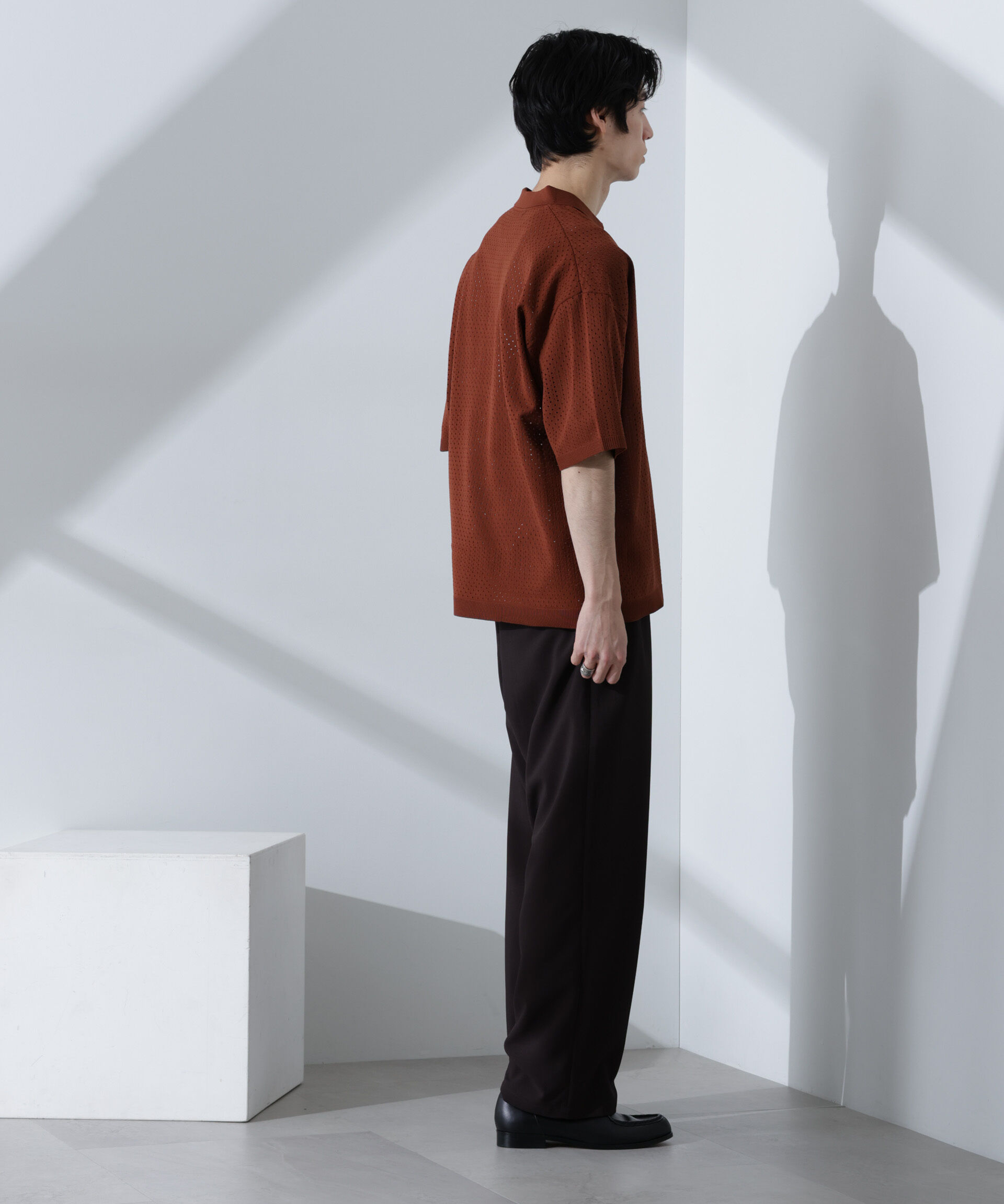 nano･universe「スキッパーテックニットポロシャツ/半袖」|ニット・セーター|