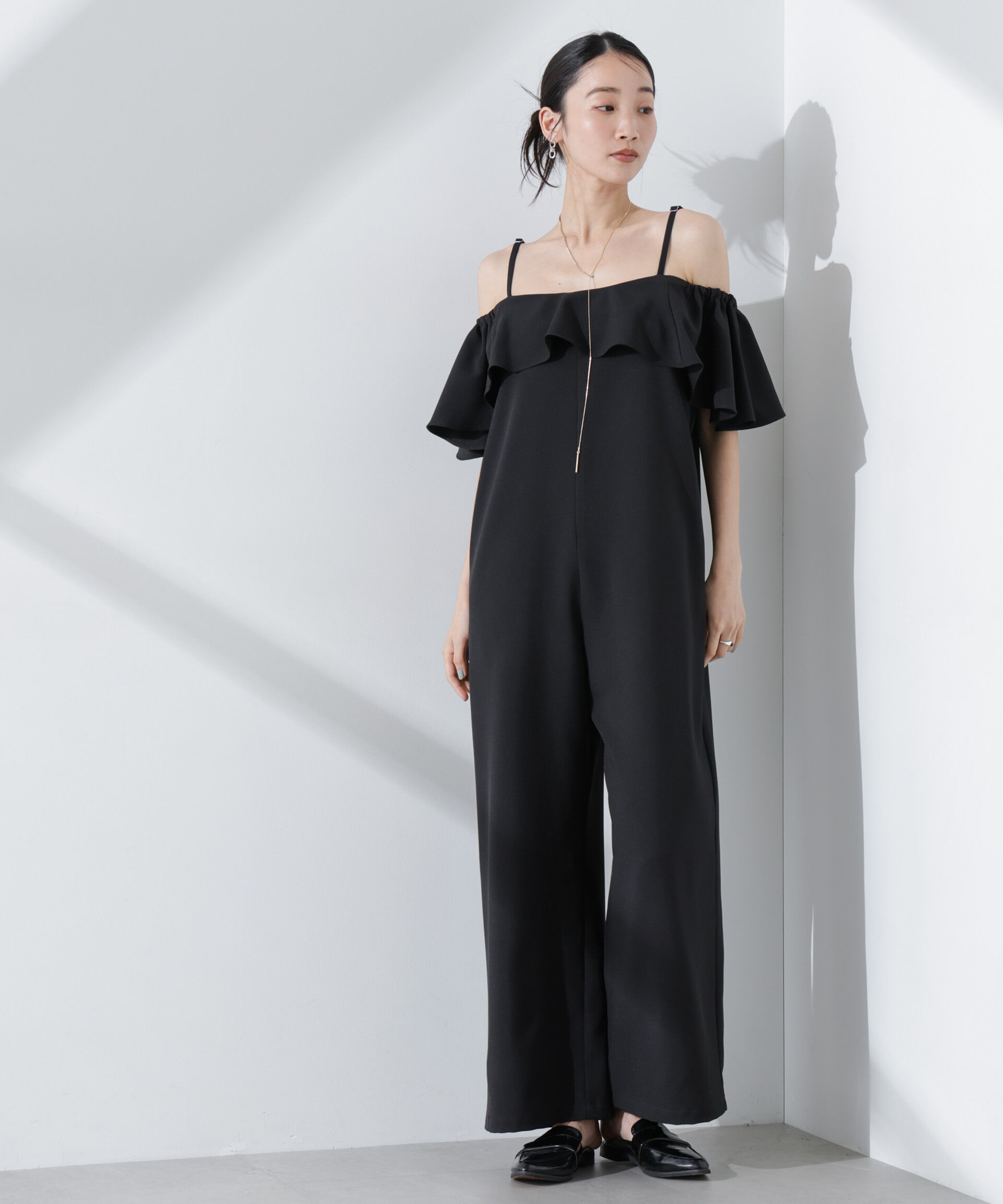 nano･universe「2wayオフショルダーフリルオールインワン」|ワンピース|