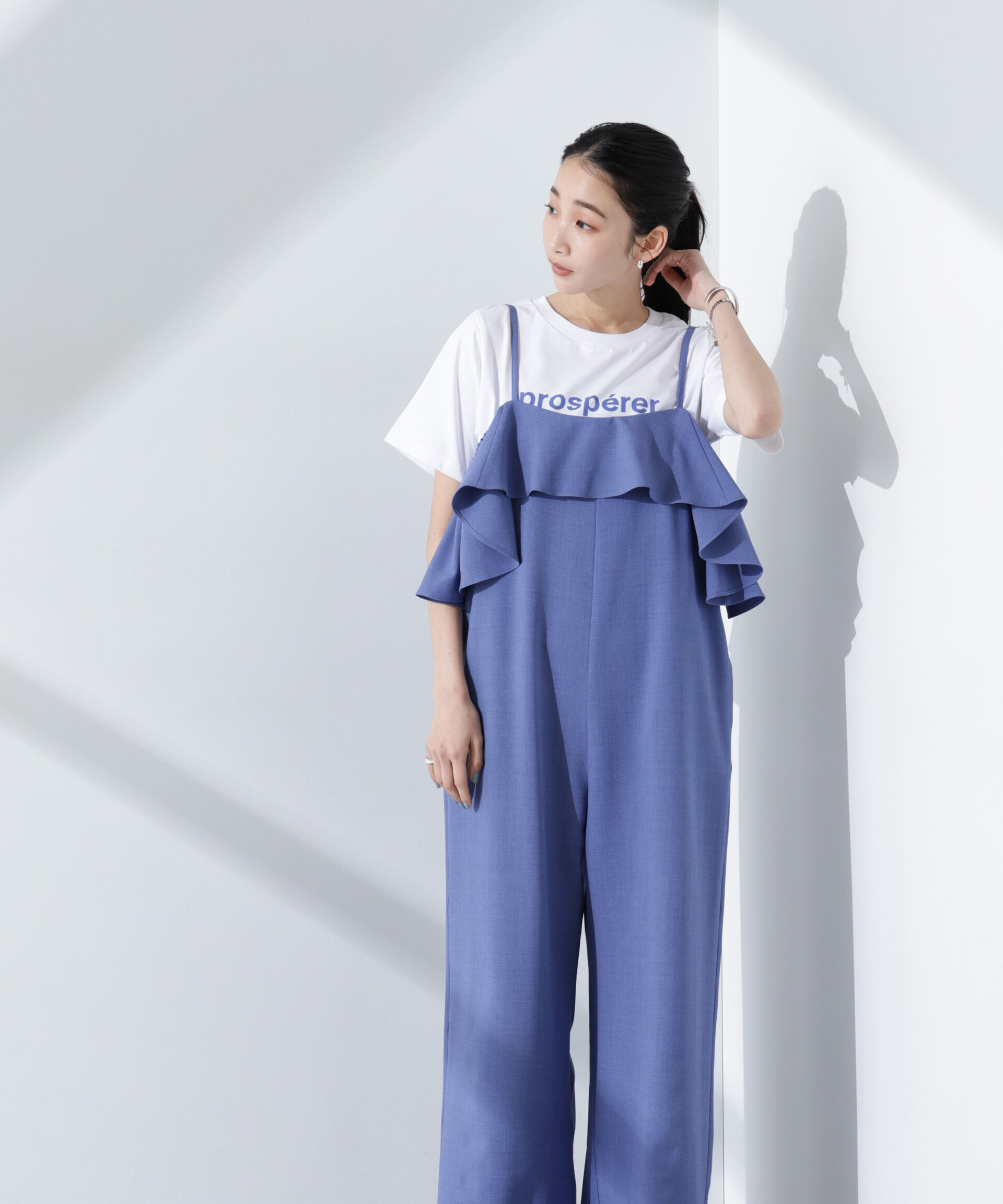 nano･universe「2wayオフショルダーフリルオールインワン」|ワンピース|