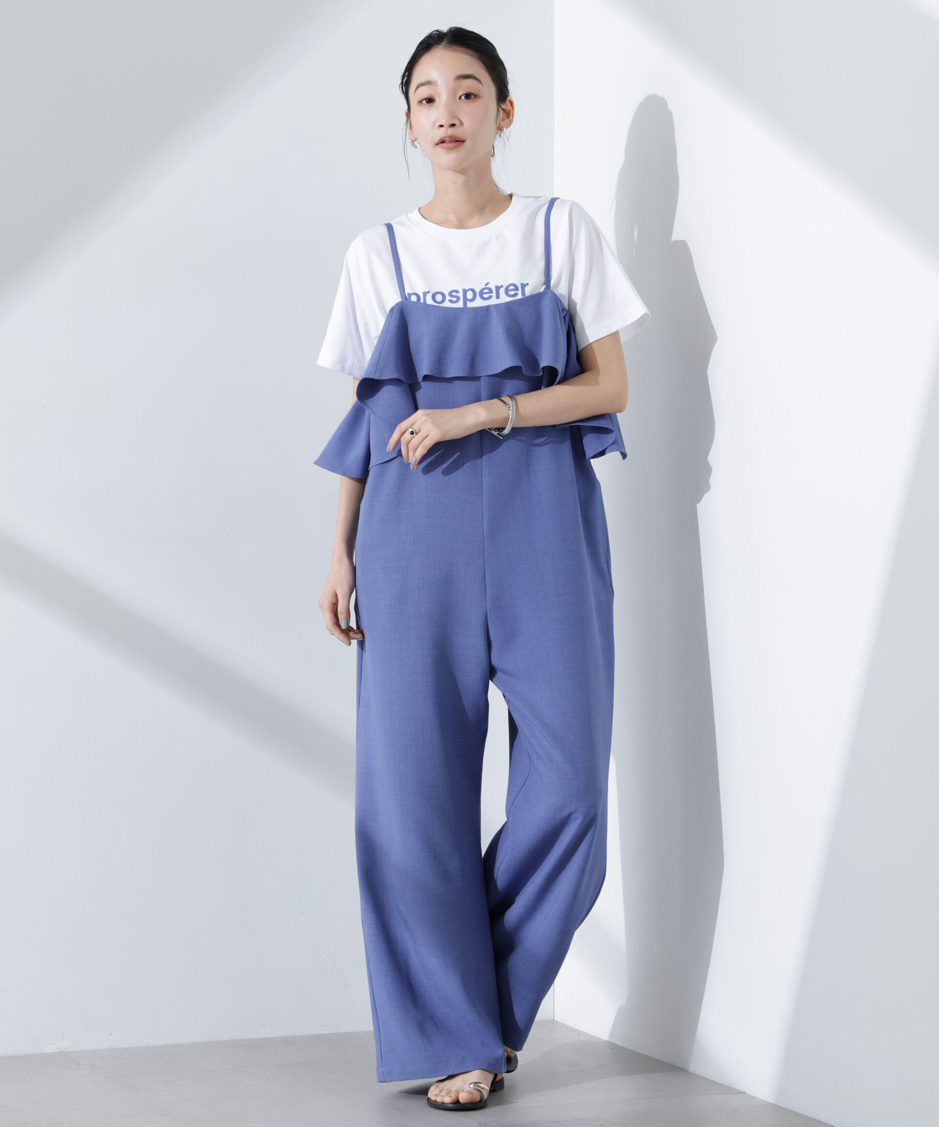 nano･universe「2wayオフショルダーフリルオールインワン」|ワンピース|