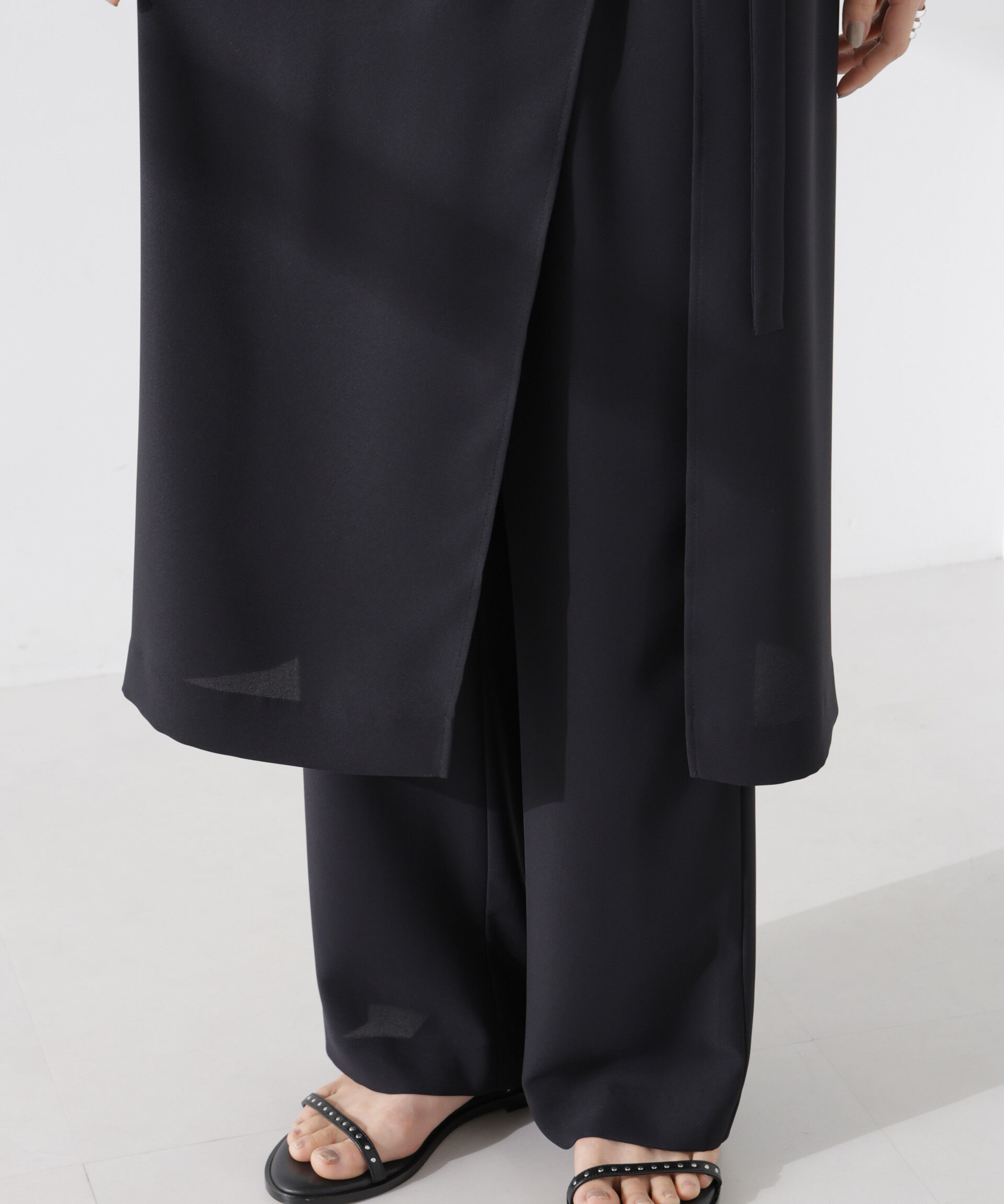 nano･universe「ラップスカート付きツイルパンツ」|チノ|