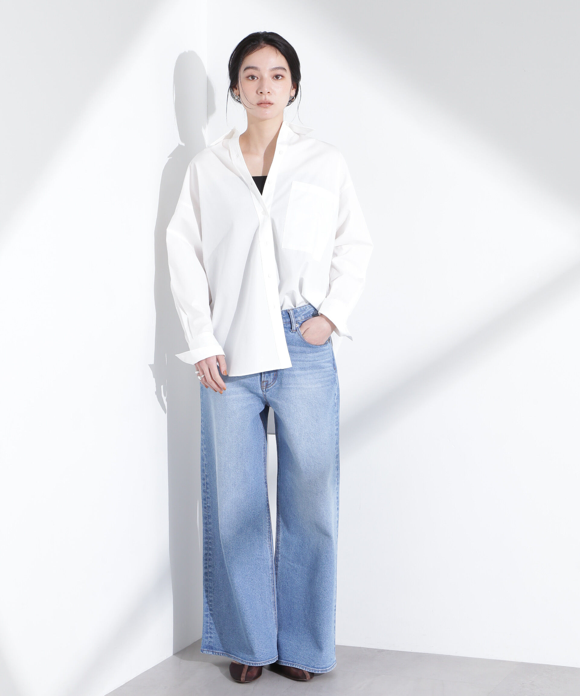 nano･universe「「MC」&rdquo;TIMELESS　WARDROBE&rdquo;ワイドフィットデニム」|チノ|