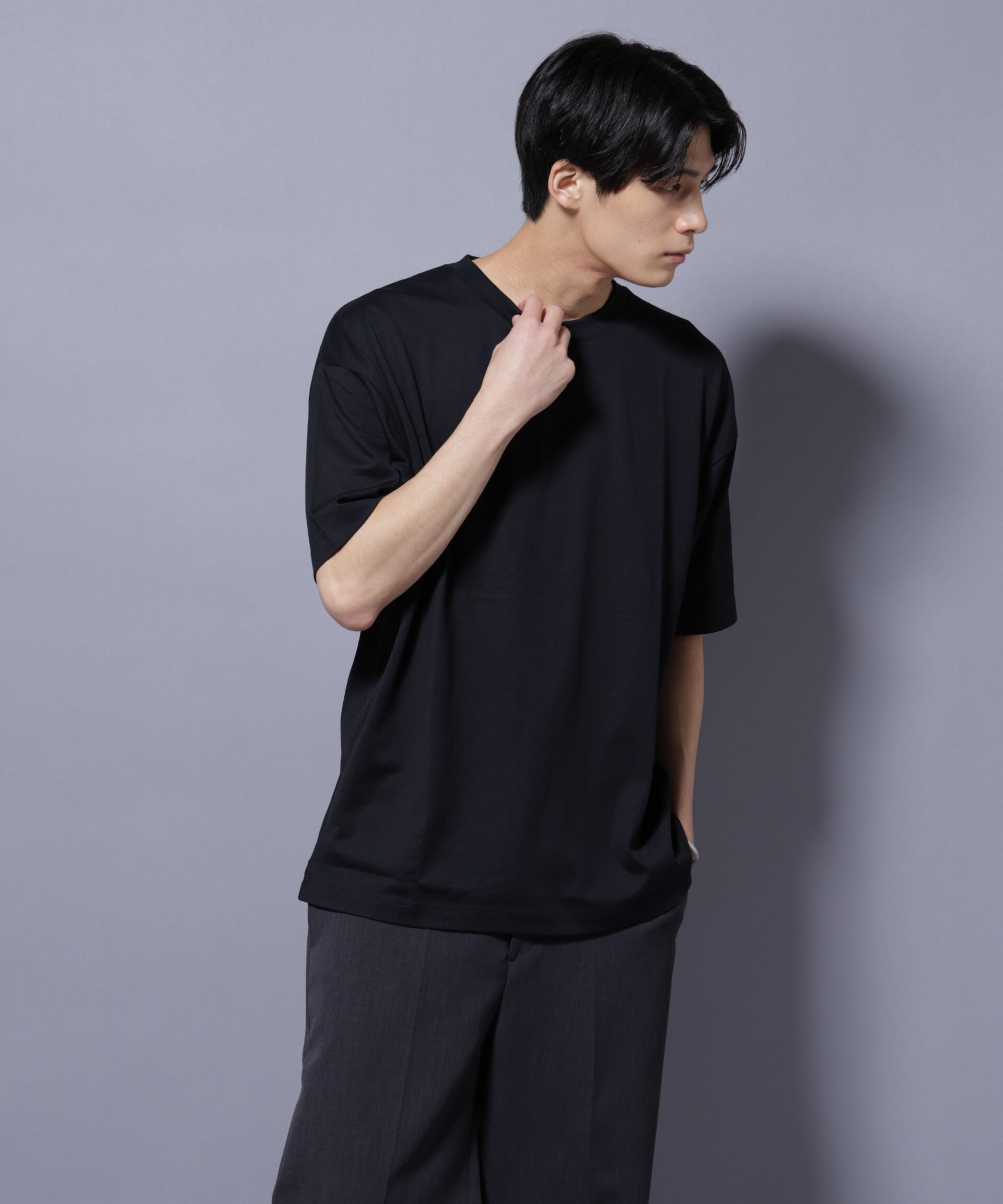 nano･universe「Anti Soaked(R)  汗染み防止 クルーネック ビッグシルエットTシャツ」|Tシャツ・カットソー|