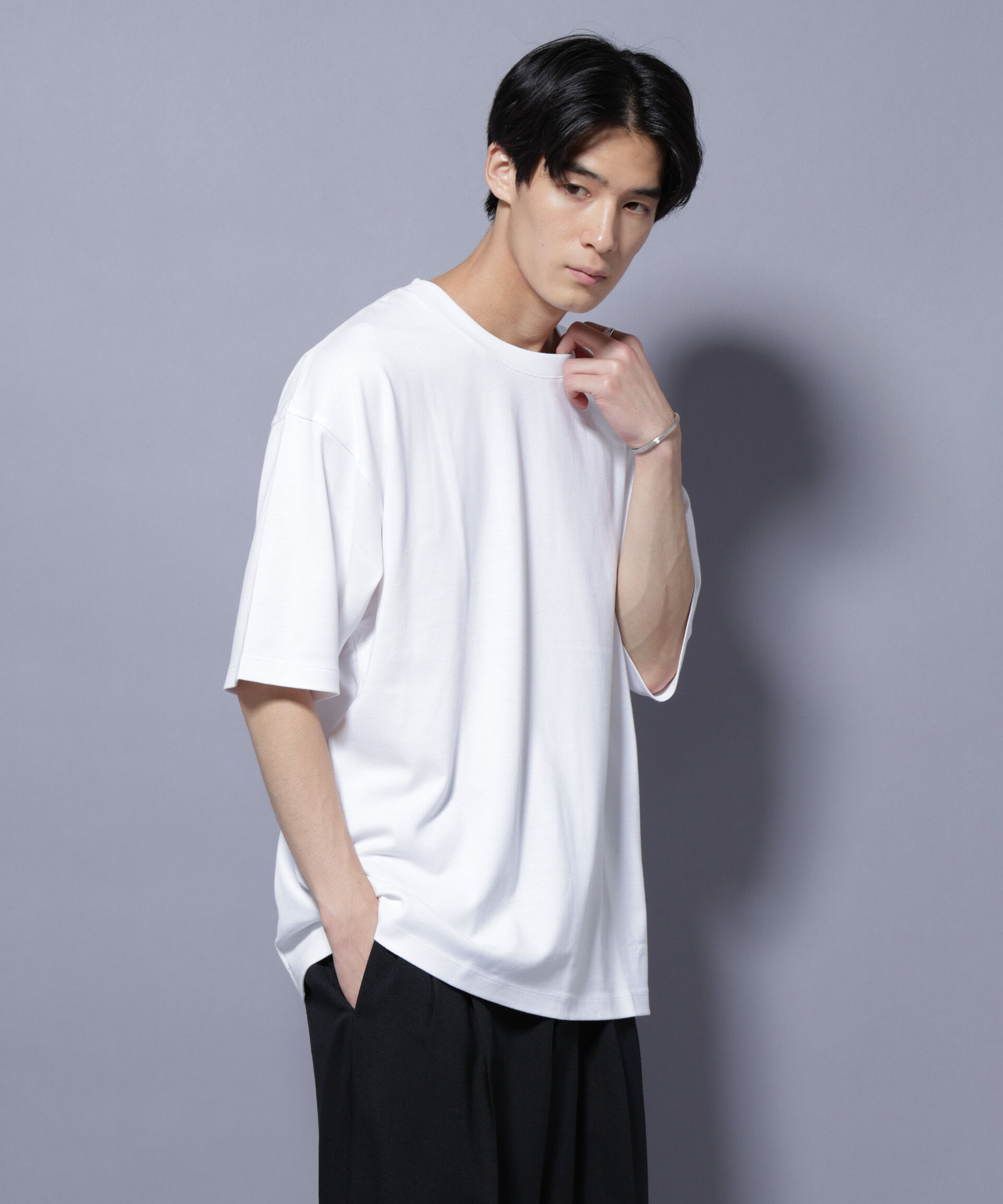 nano･universe「Anti Soaked(R)  汗染み防止 クルーネック ビッグシルエットTシャツ」|Tシャツ・カットソー|