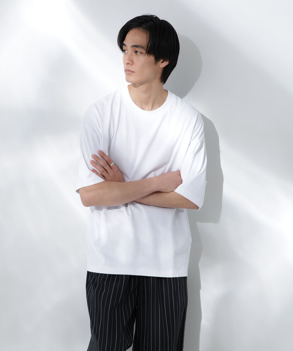 nano･universe「Anti Soaked(R)  汗染み防止 クルーネック ビッグシルエットTシャツ」|Tシャツ・カットソー|