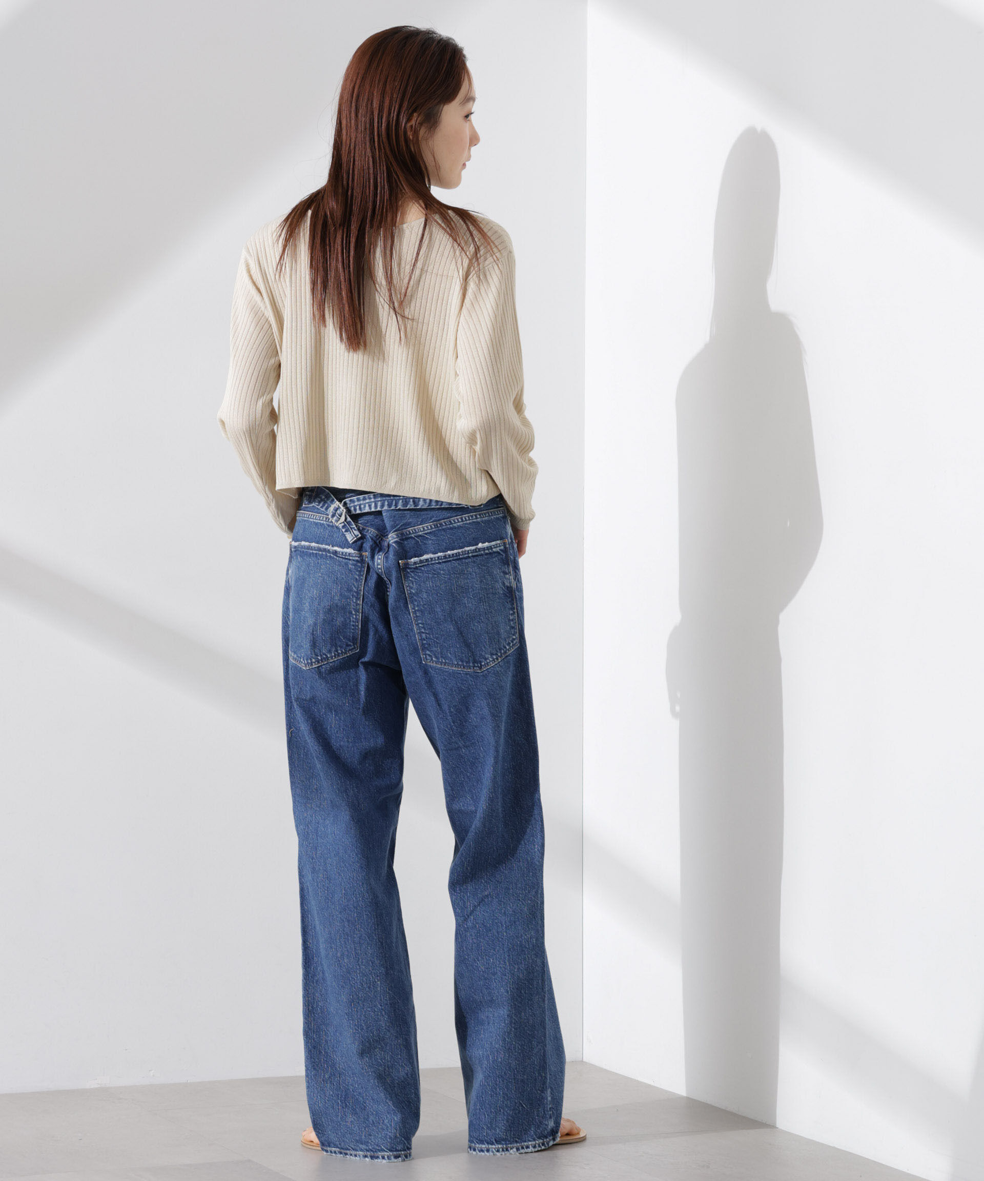 nano･universe「前後2wayリボン開きカーディガン」|ニット・セーター|