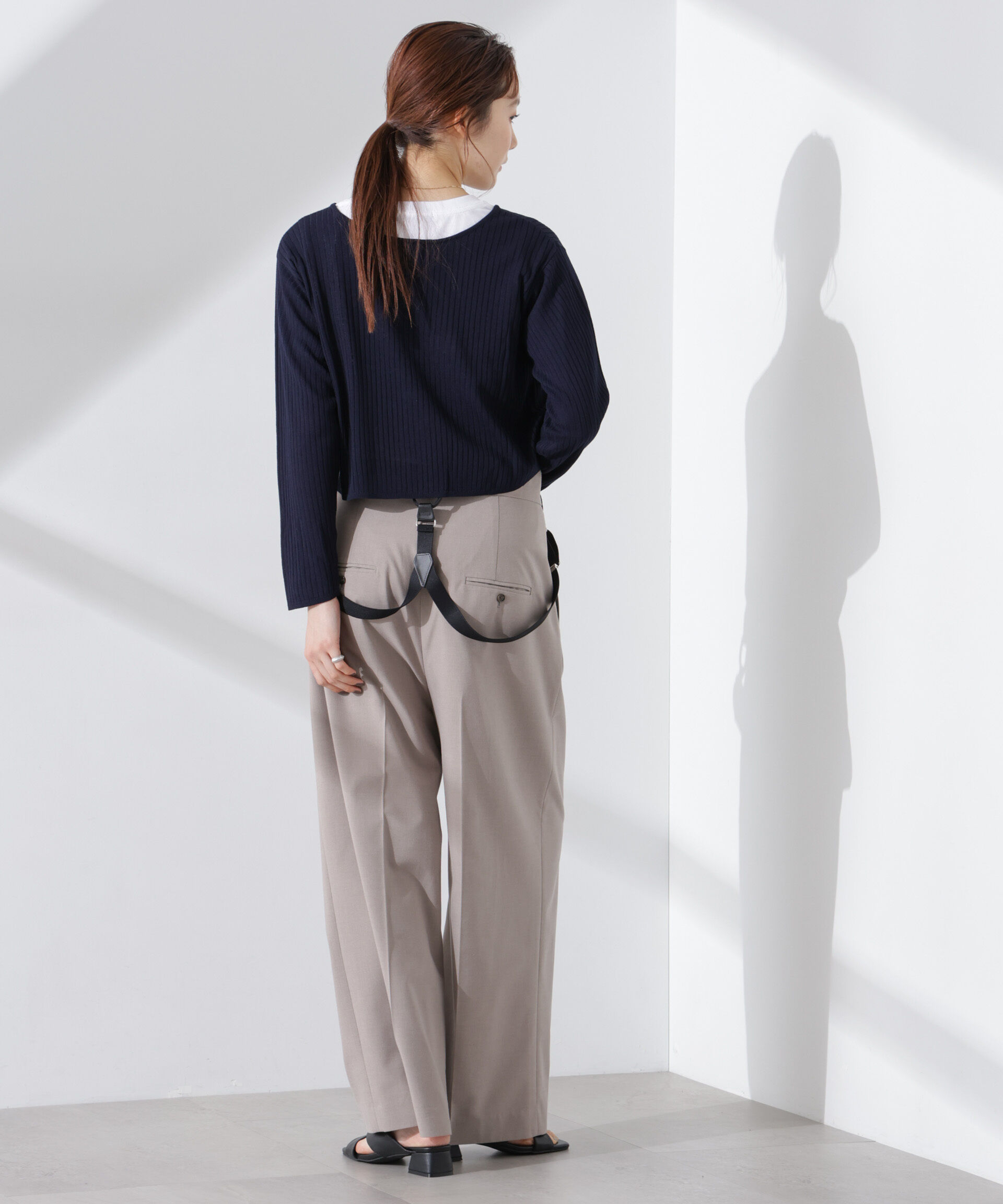 nano･universe「前後2wayリボン開きカーディガン」|ニット・セーター|