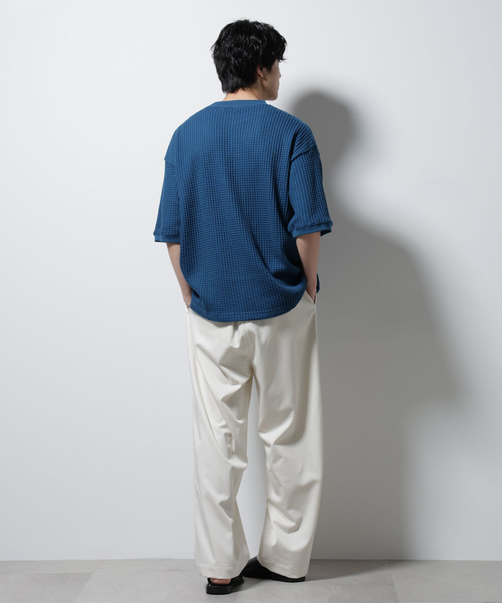 nano･universe「オニワッフルビッグTシャツ 五分袖」|Tシャツ・カットソー|