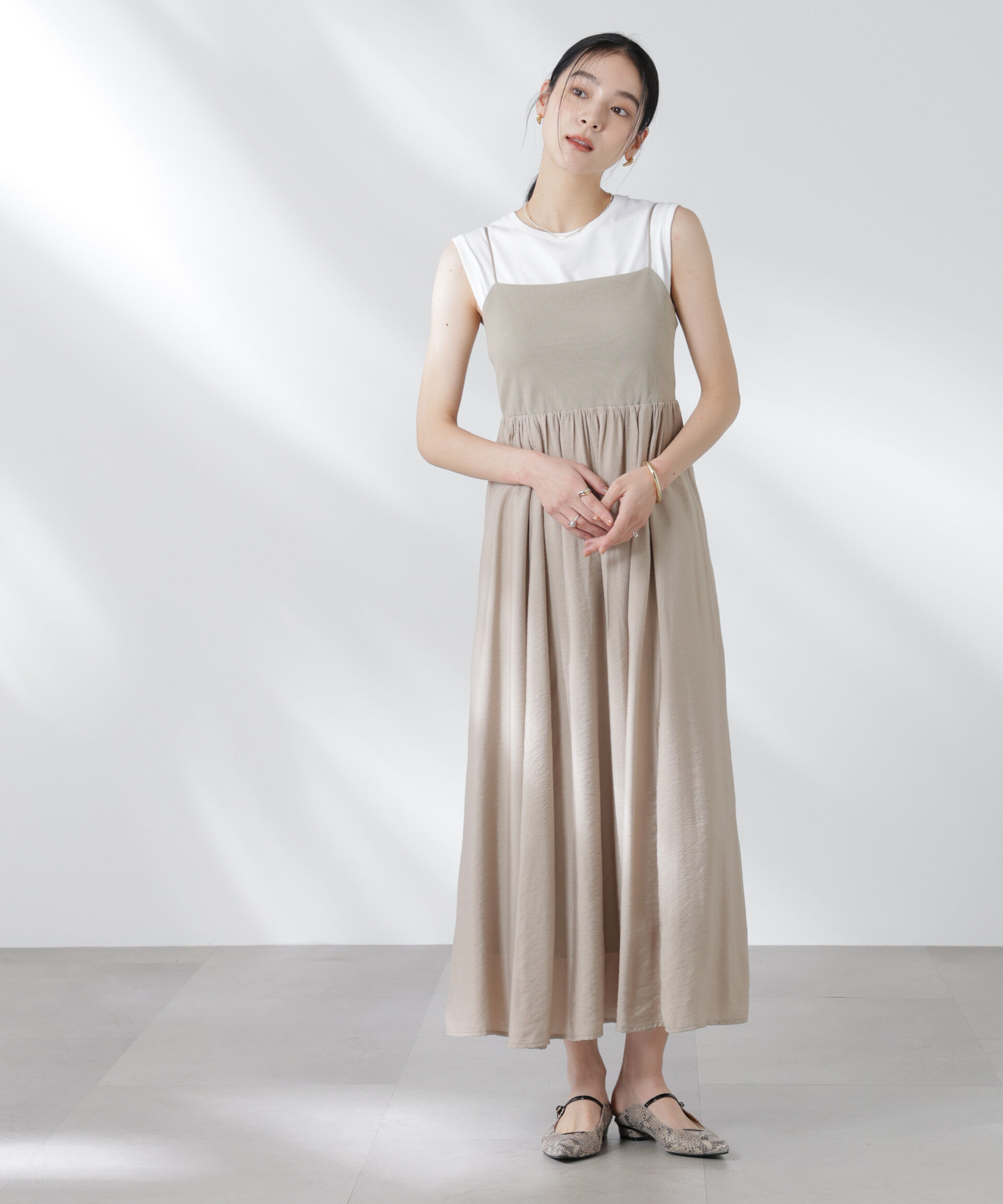 nano･universe「リブドッキング2wayキャミワンピース」|ワンピース|