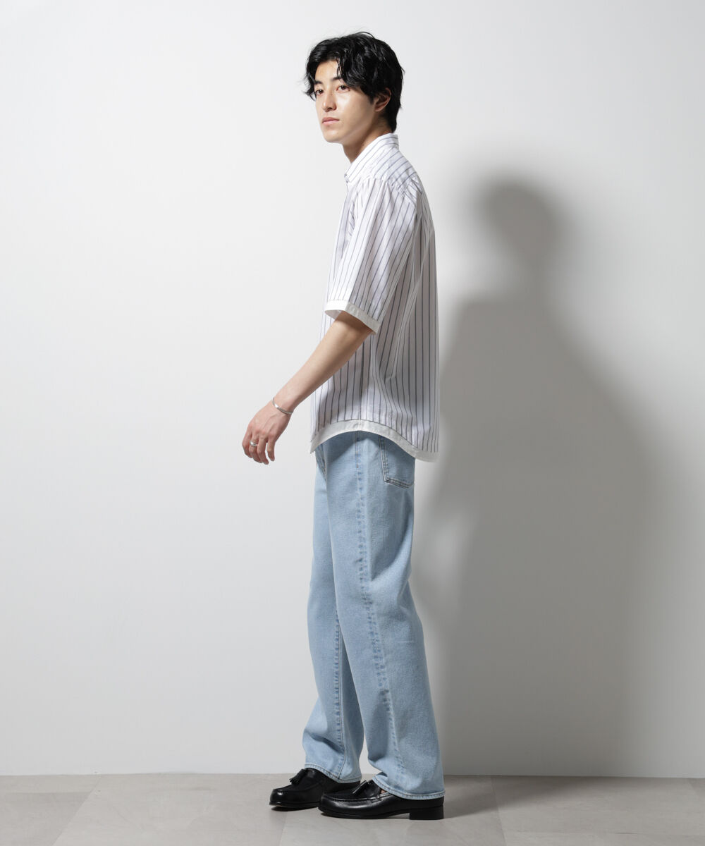 nano･universe「クレイジーストライプシャツ 半袖 2」|シャツ・ブラウス|