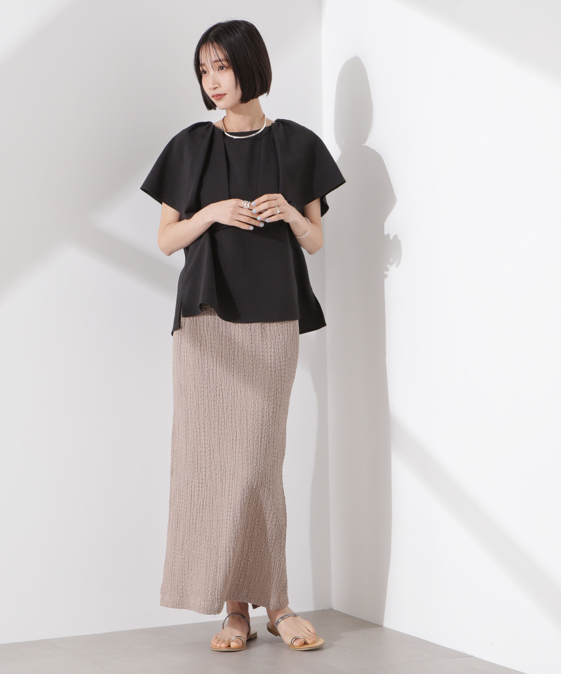 nano･universe「フレアスリーブデザインブラウス」|シャツ・ブラウス|