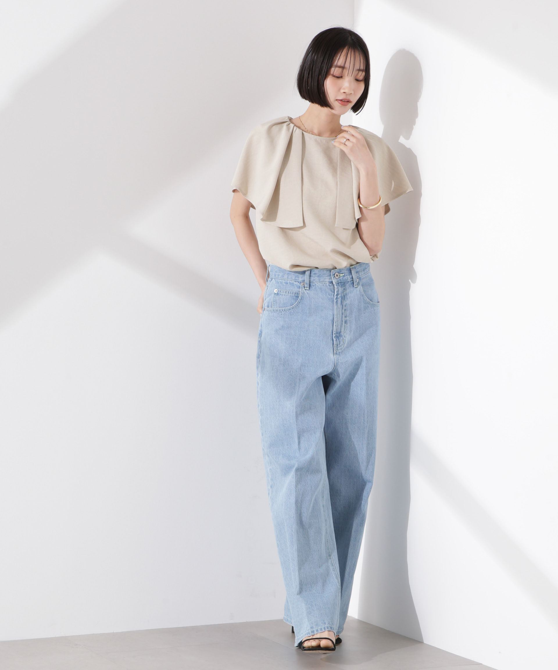 nano･universe「フレアスリーブデザインブラウス」|シャツ・ブラウス|