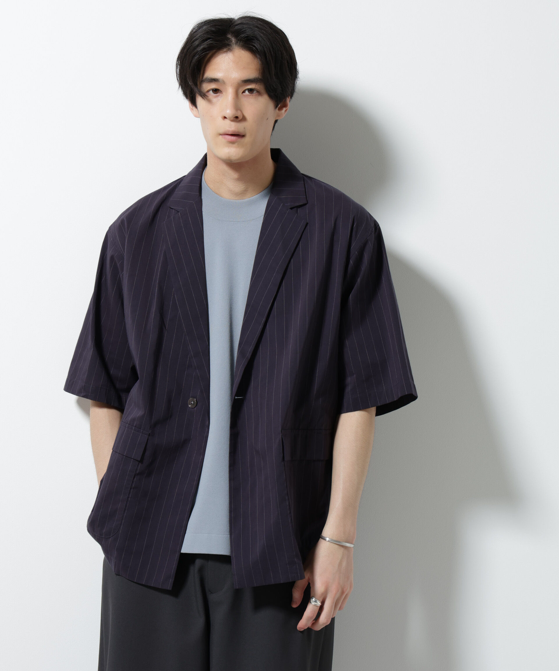 nano･universe「TEXBRID(R)シャツジャケット 半袖」|テーラードジャケット|パターン21