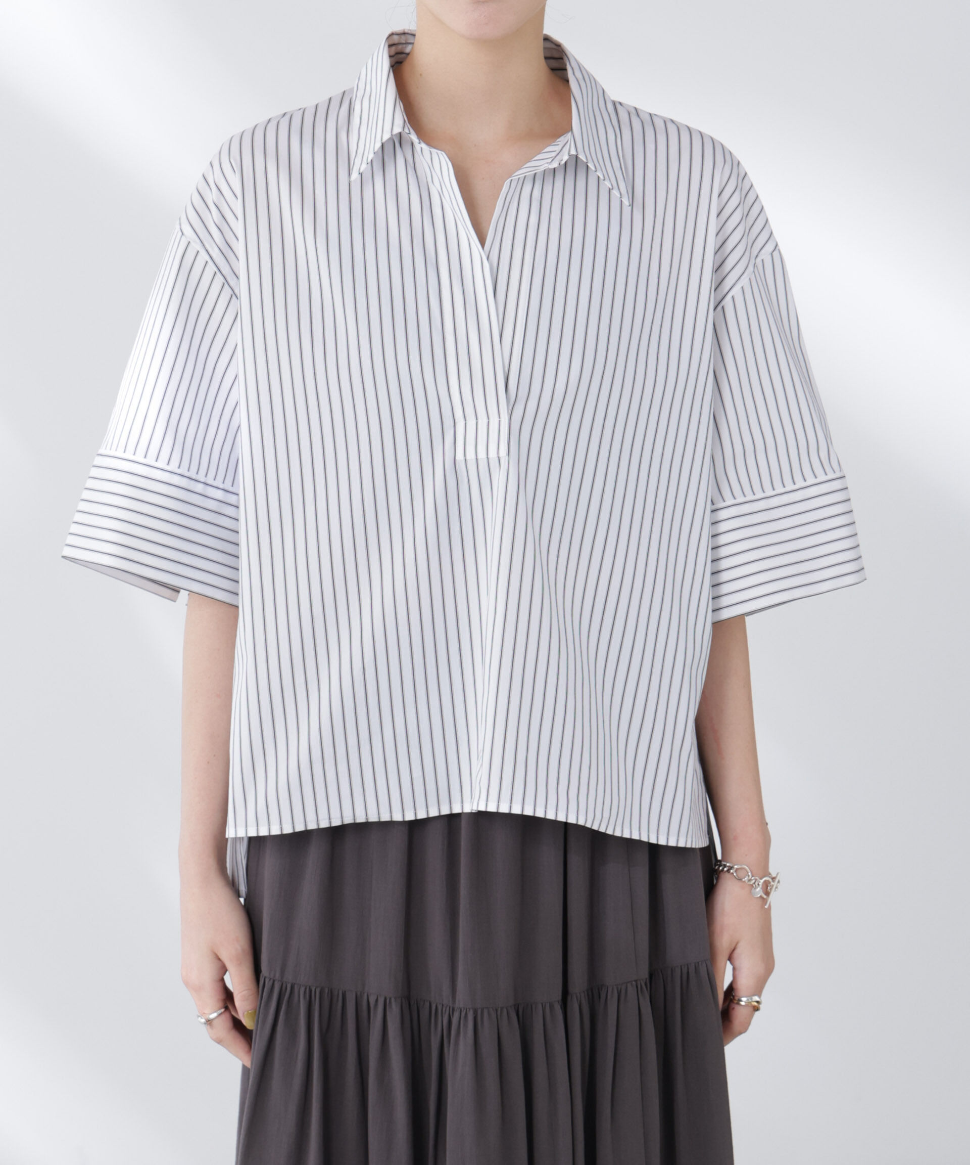 nano･universe「ワイドスリーブスキッパーシャツ」|シャツ・ブラウス|