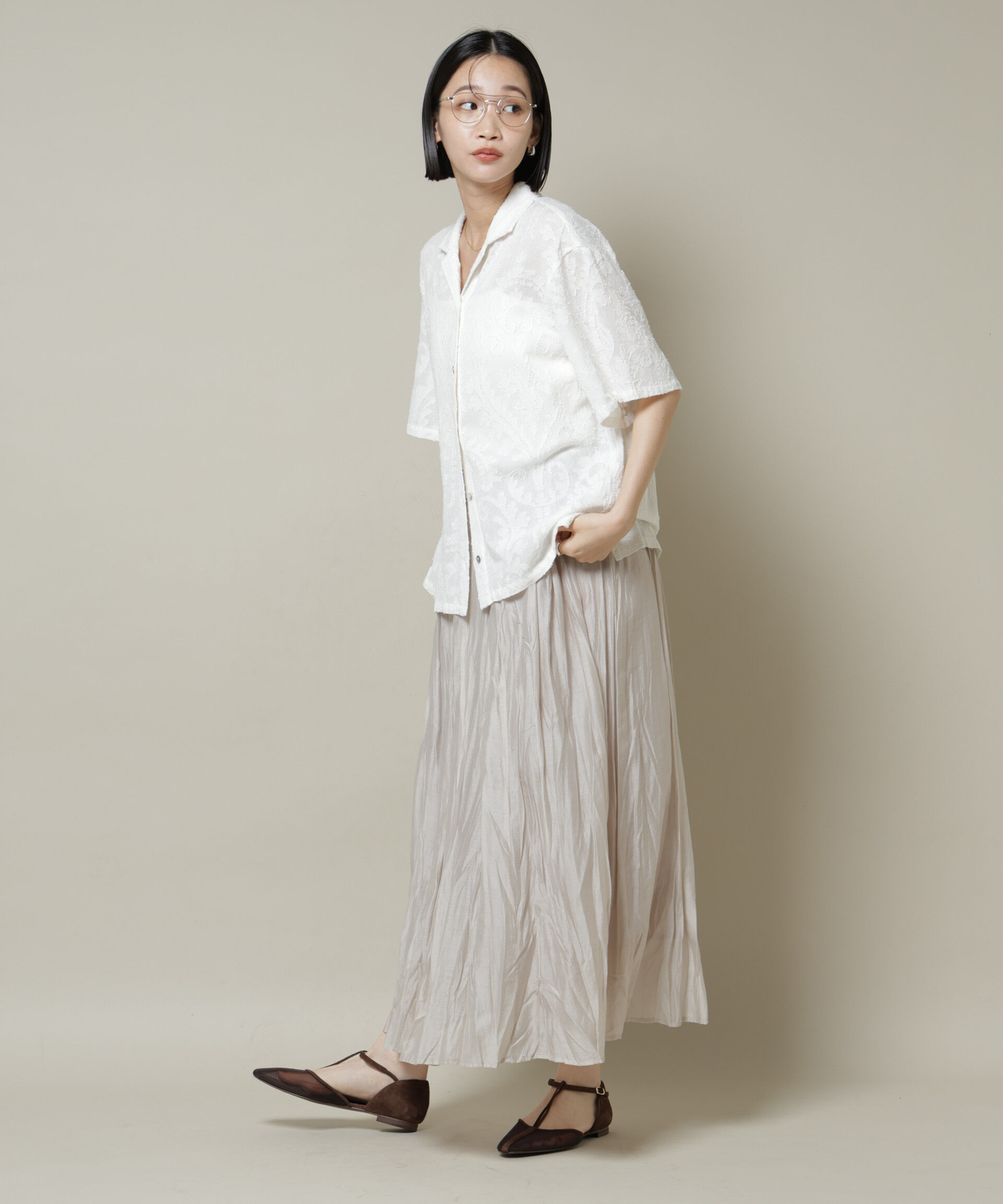 nano･universe「クリンクルシアースカート」|スカート|