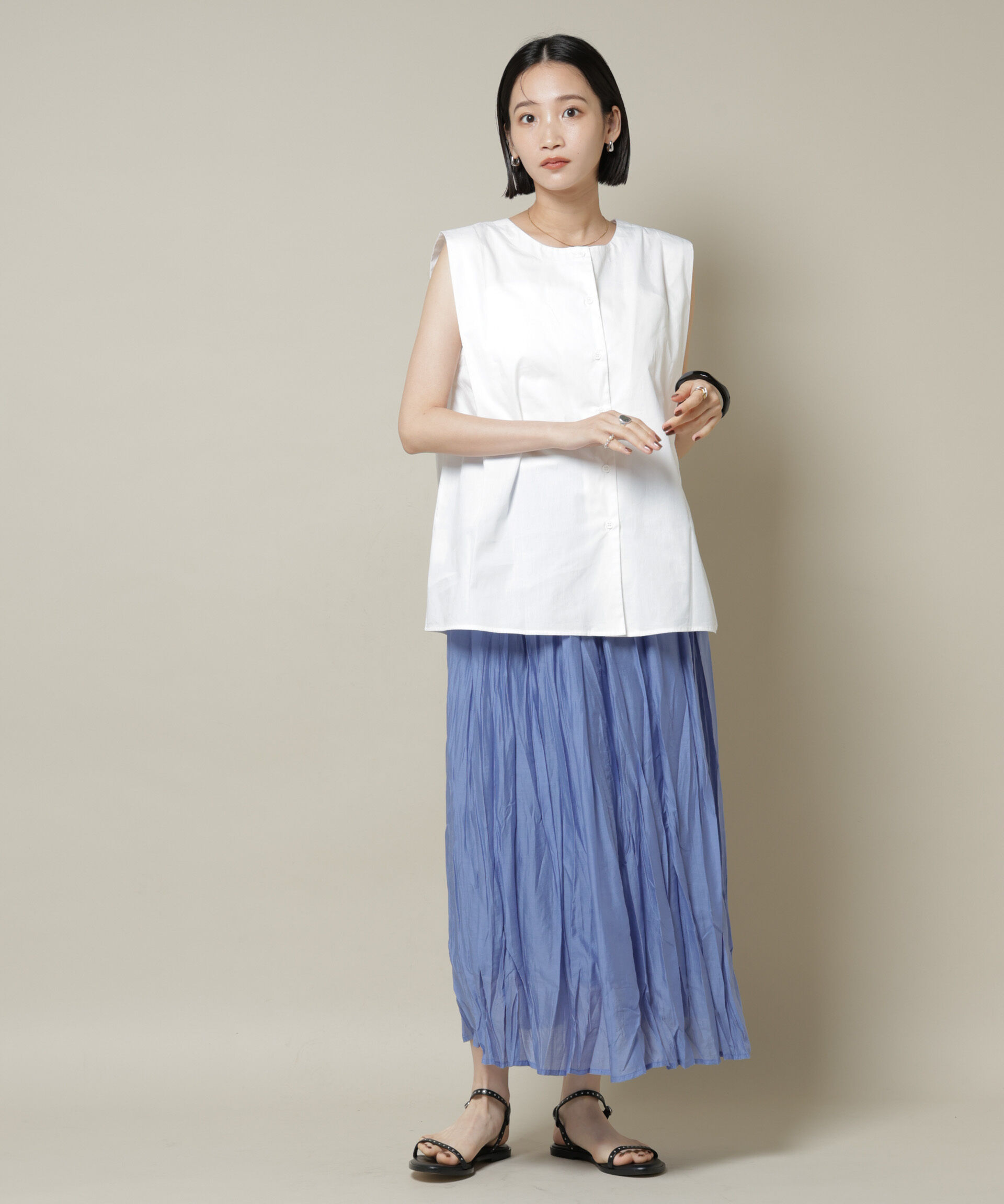 nano･universe「クリンクルシアースカート」|スカート|