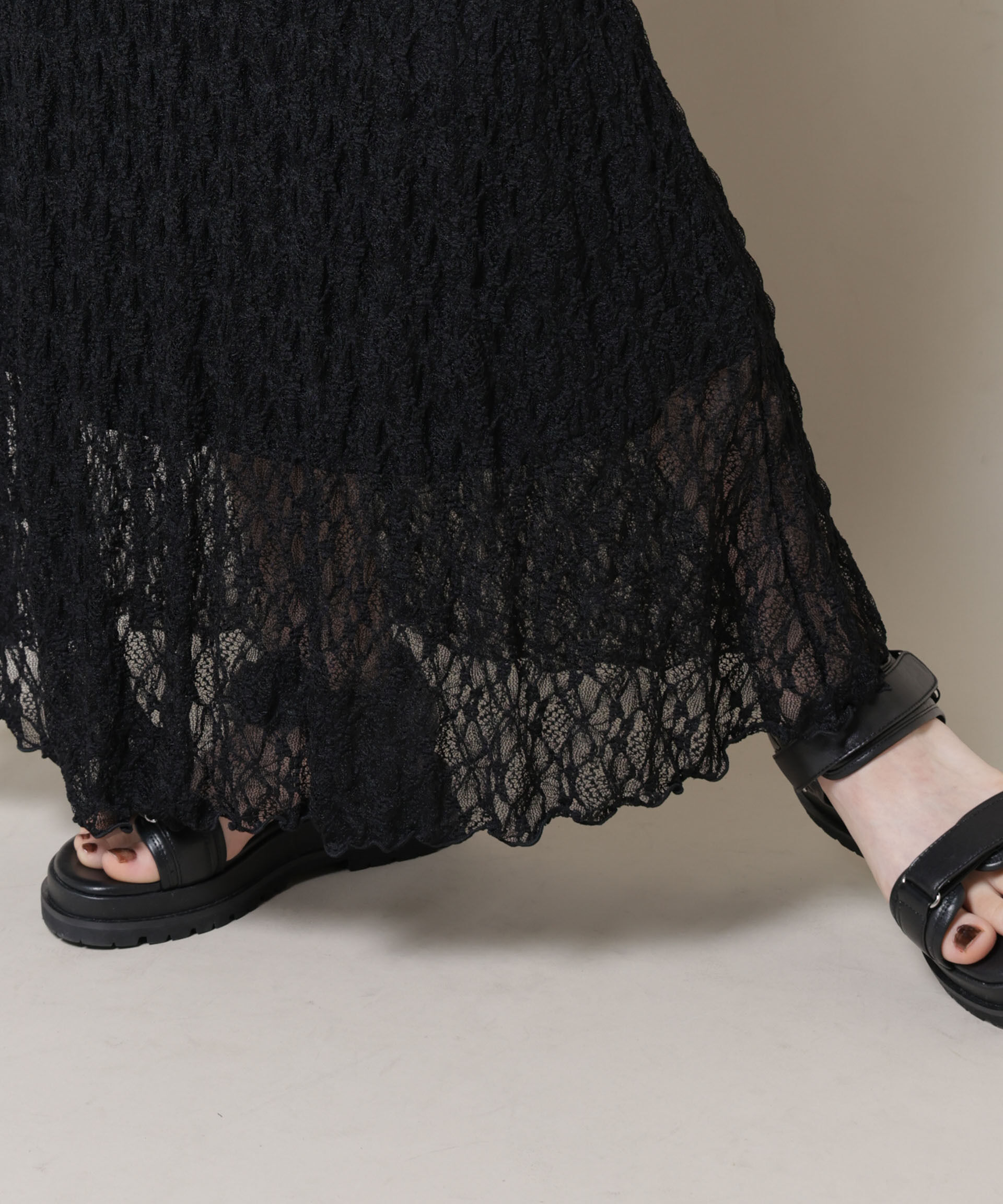 nano･universe「シアーレースフレアスカート(セットアップ可)」|スカート|