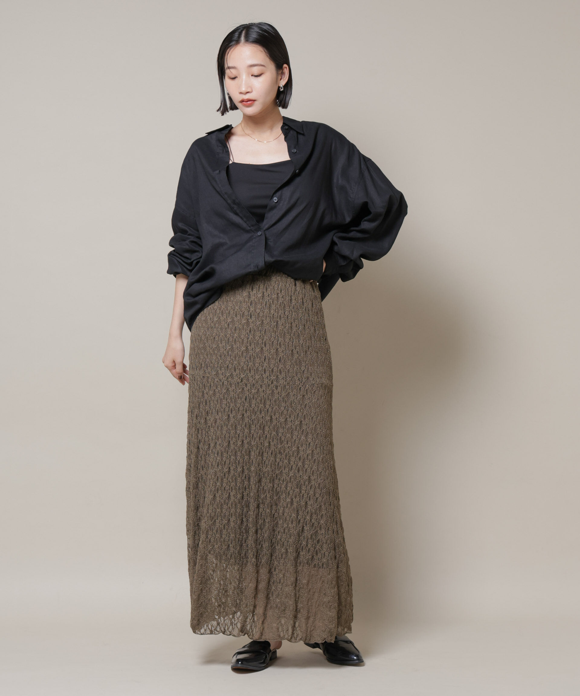 nano･universe「シアーレースフレアスカート(セットアップ可)」|スカート|