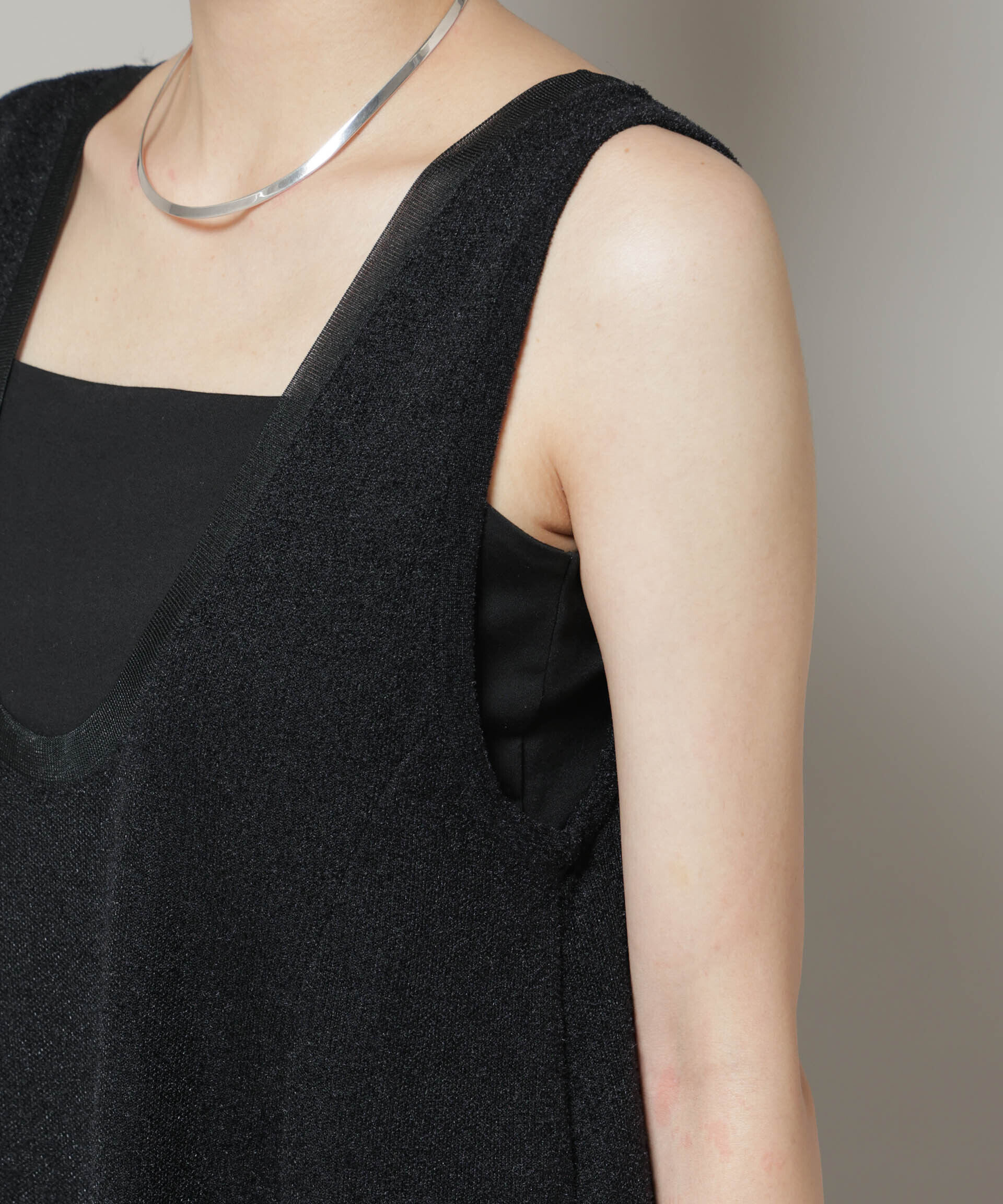 nano･universe「モール接結Uネックフォルムワンピース」|ワンピース|