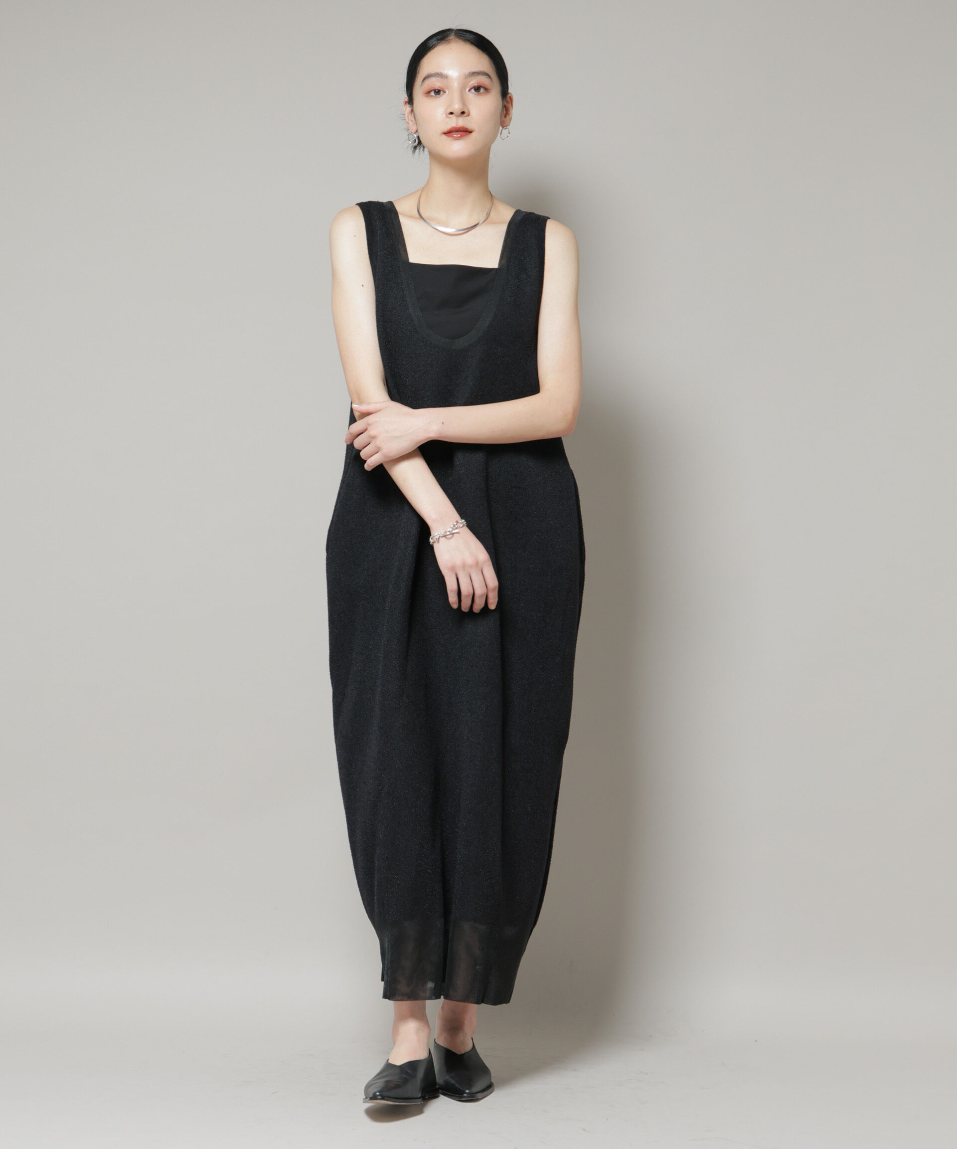 nano･universe「モール接結Uネックフォルムワンピース」|ワンピース|