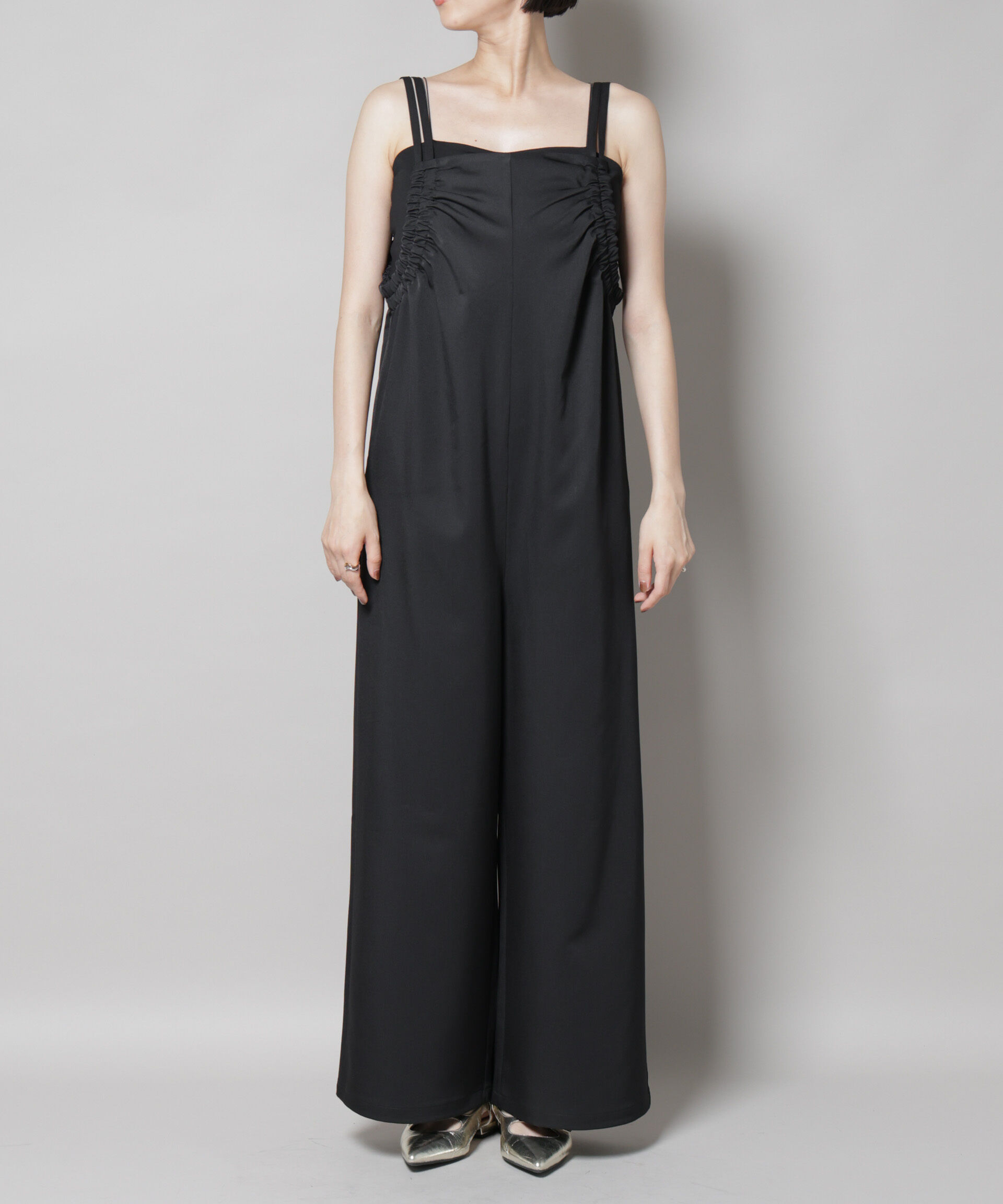 nano･universe「ギャザーデザインサロペットパンツ」|ワンピース|