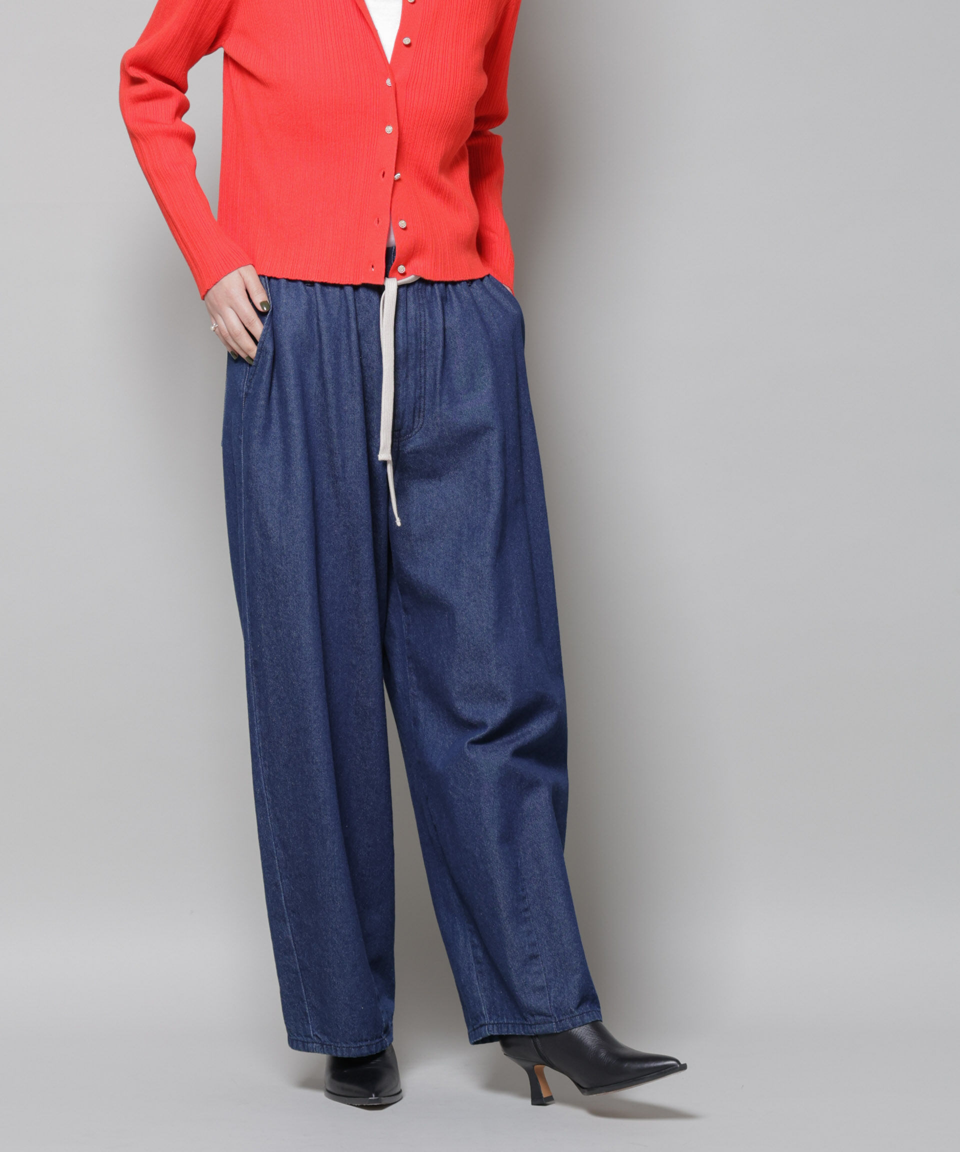 nano･universe「ドロストデニムパンツ(セットアップ可)」|チノ|