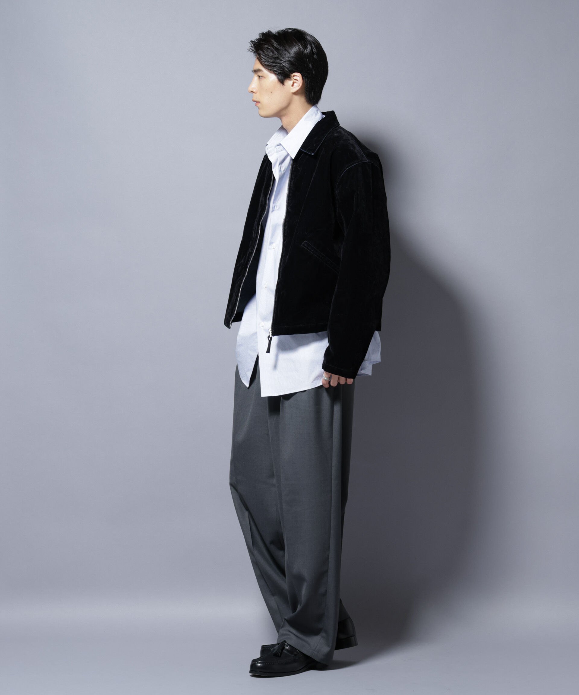 nano･universe「フロッキーデニム スポーツジャケット」|ブルゾン・スタジャン|