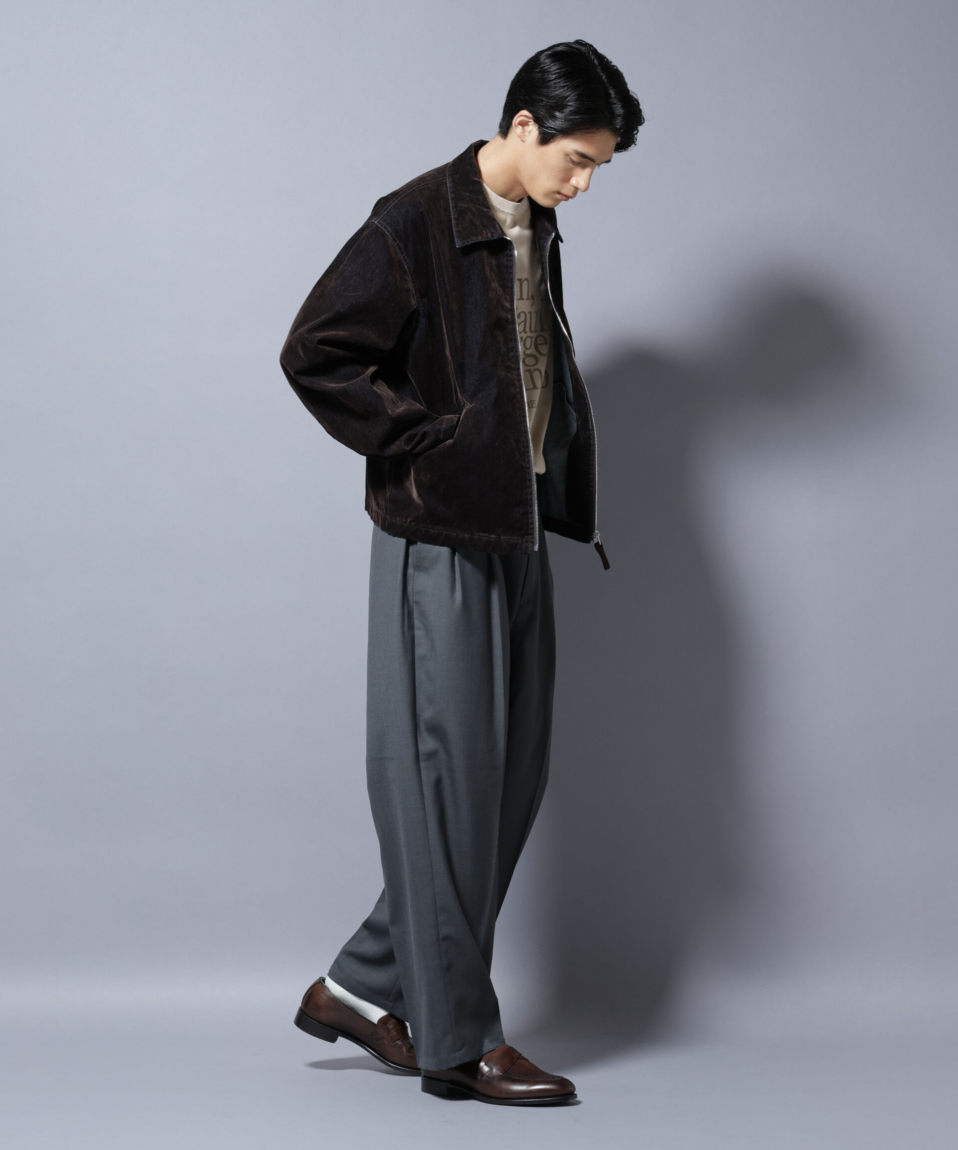 nano･universe「フロッキーデニム スポーツジャケット」|ブルゾン・スタジャン|