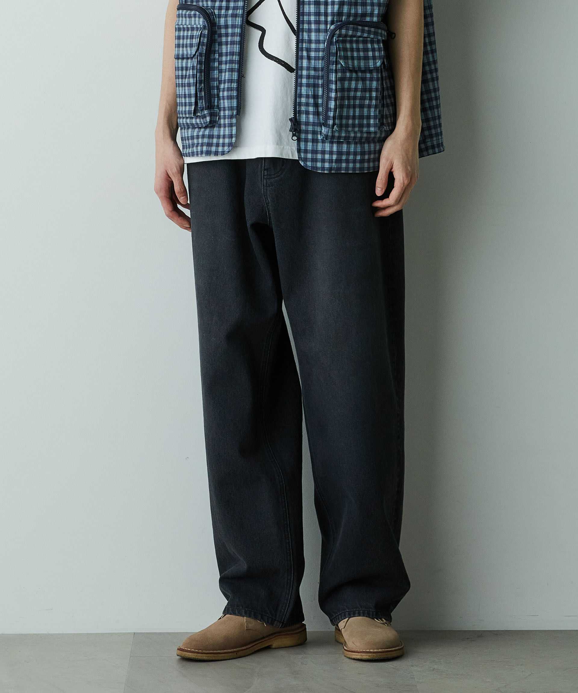  「「HOTEL PALACE」オテルパラス 13ozバイオブリーチルーズシルエットデニムパンツ」|デニム|