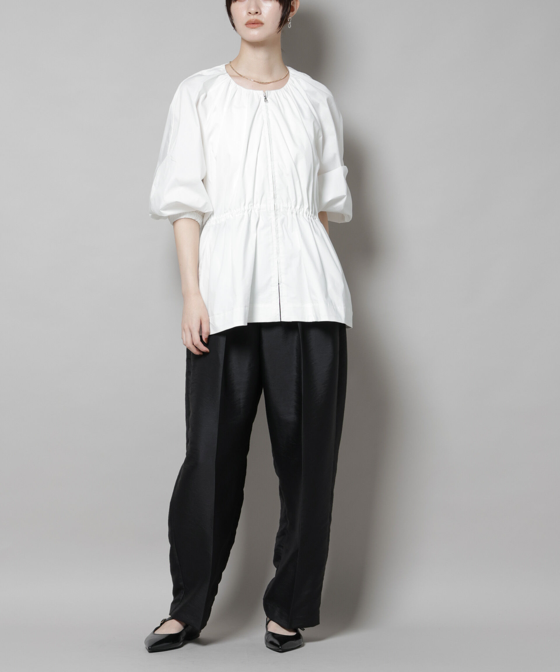 nano･universe「ツイルウェーブタックバレルパンツ」|チノ|