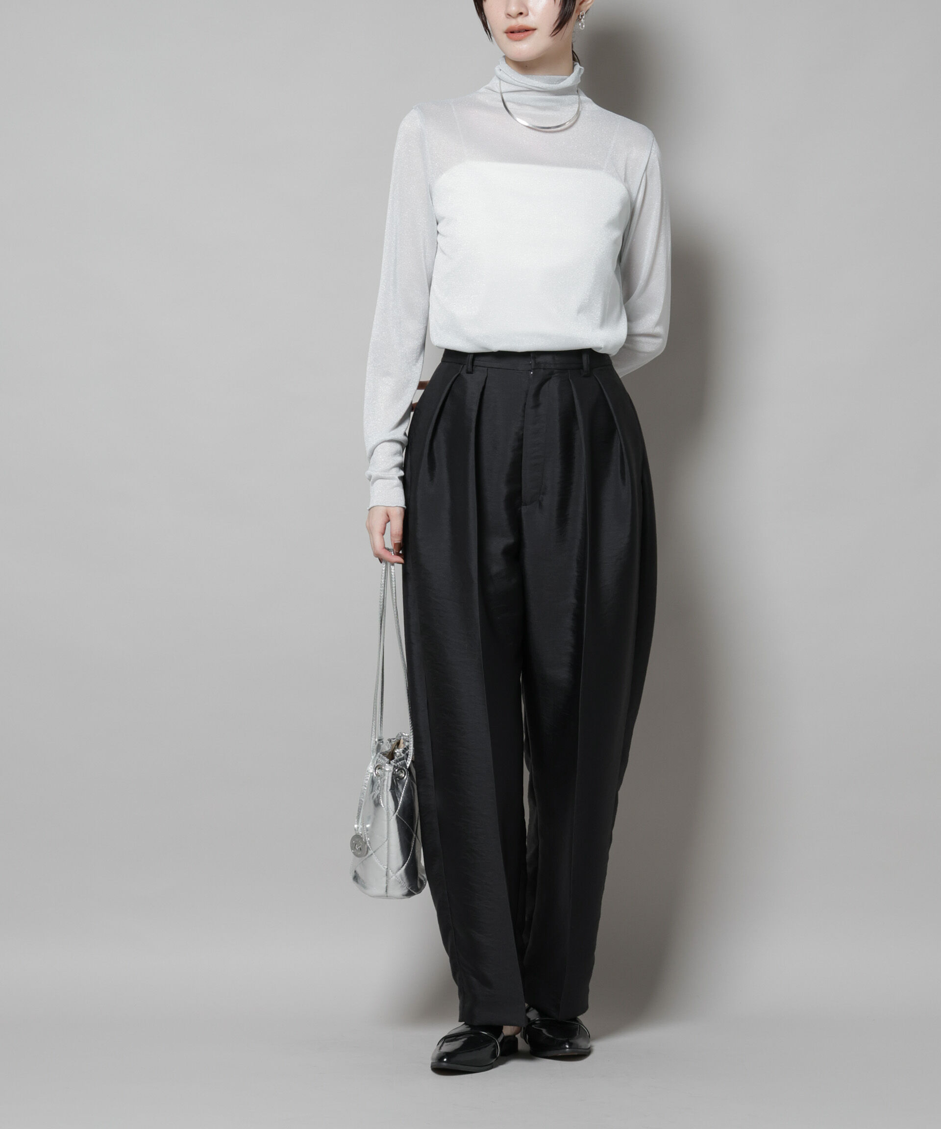 nano･universe「ツイルウェーブタックバレルパンツ」|チノ|