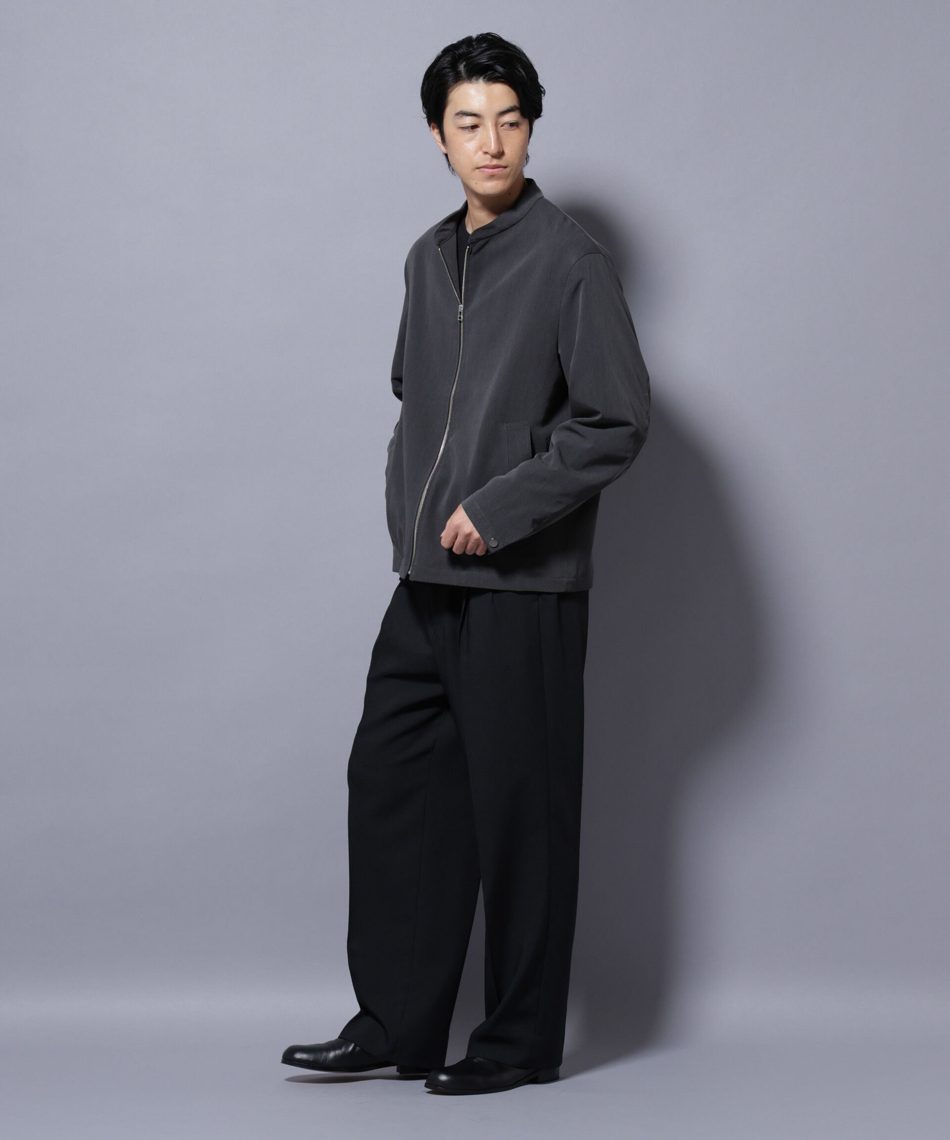 nano･universe「TR シングルライダースブルゾン」|ブルゾン・スタジャン|